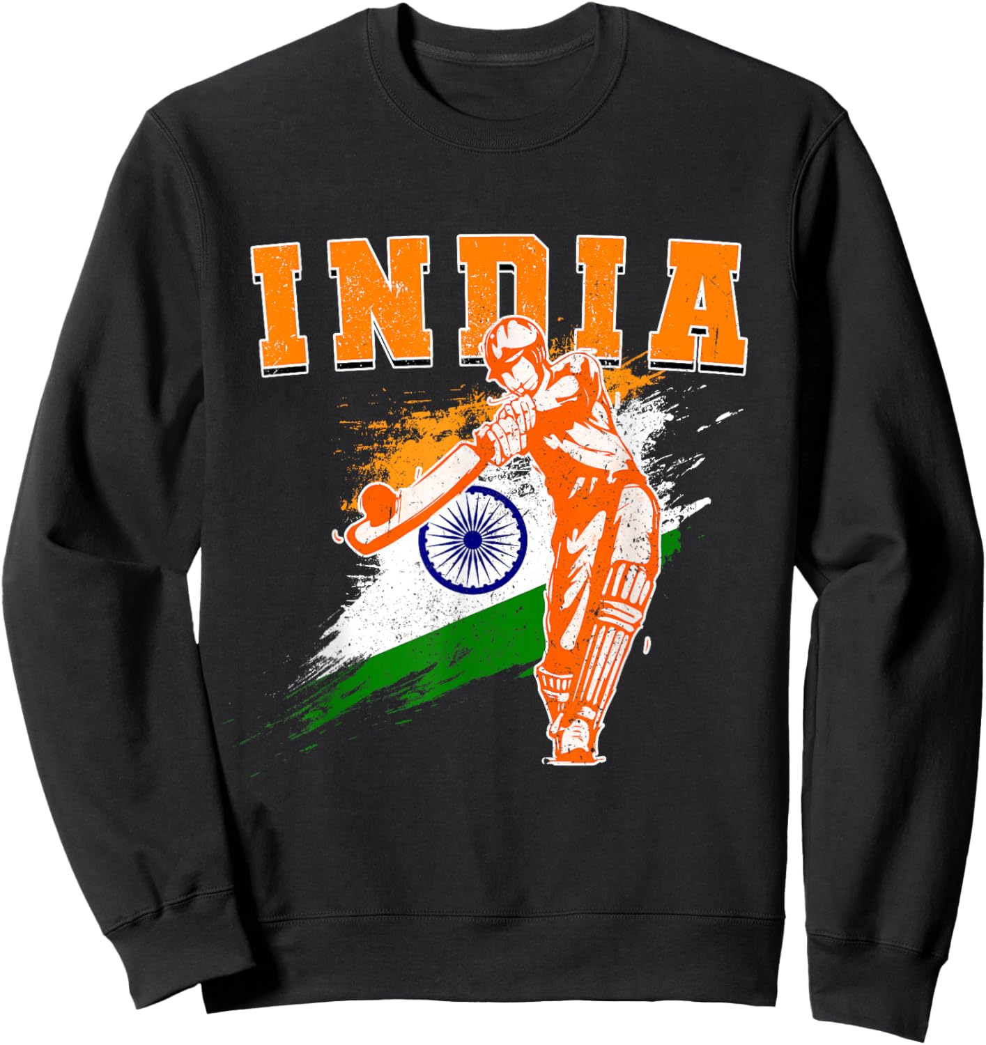 India Cricket Supporters Jersey | Bharath Cricket Fans Sweatshirt - Sweatshirt | Black