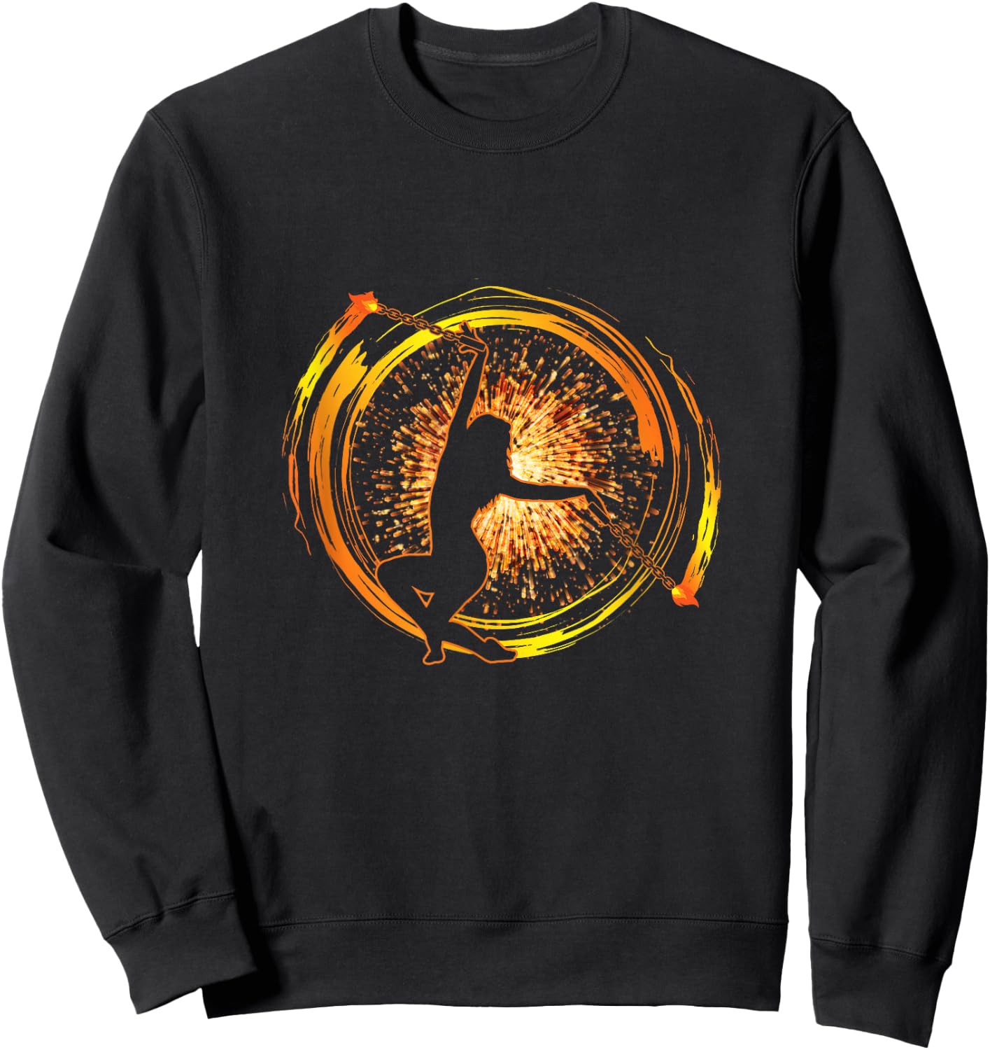 Fire Poi Performer Fire Dance Festival Pyro Lovers Dancers Sweatshirt - Sweatshirt | Black