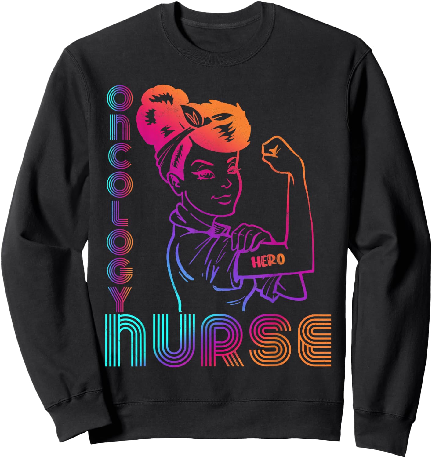 Vintage Oncology Nurse Cute RN Sweatshirt - Sweatshirt | Black