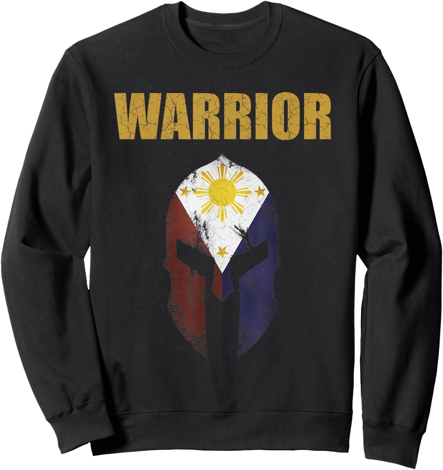 Vintage Motivational Workout Shirt-Filipino Spartan Warrior Sweatshirt - Sweatshirt | Black