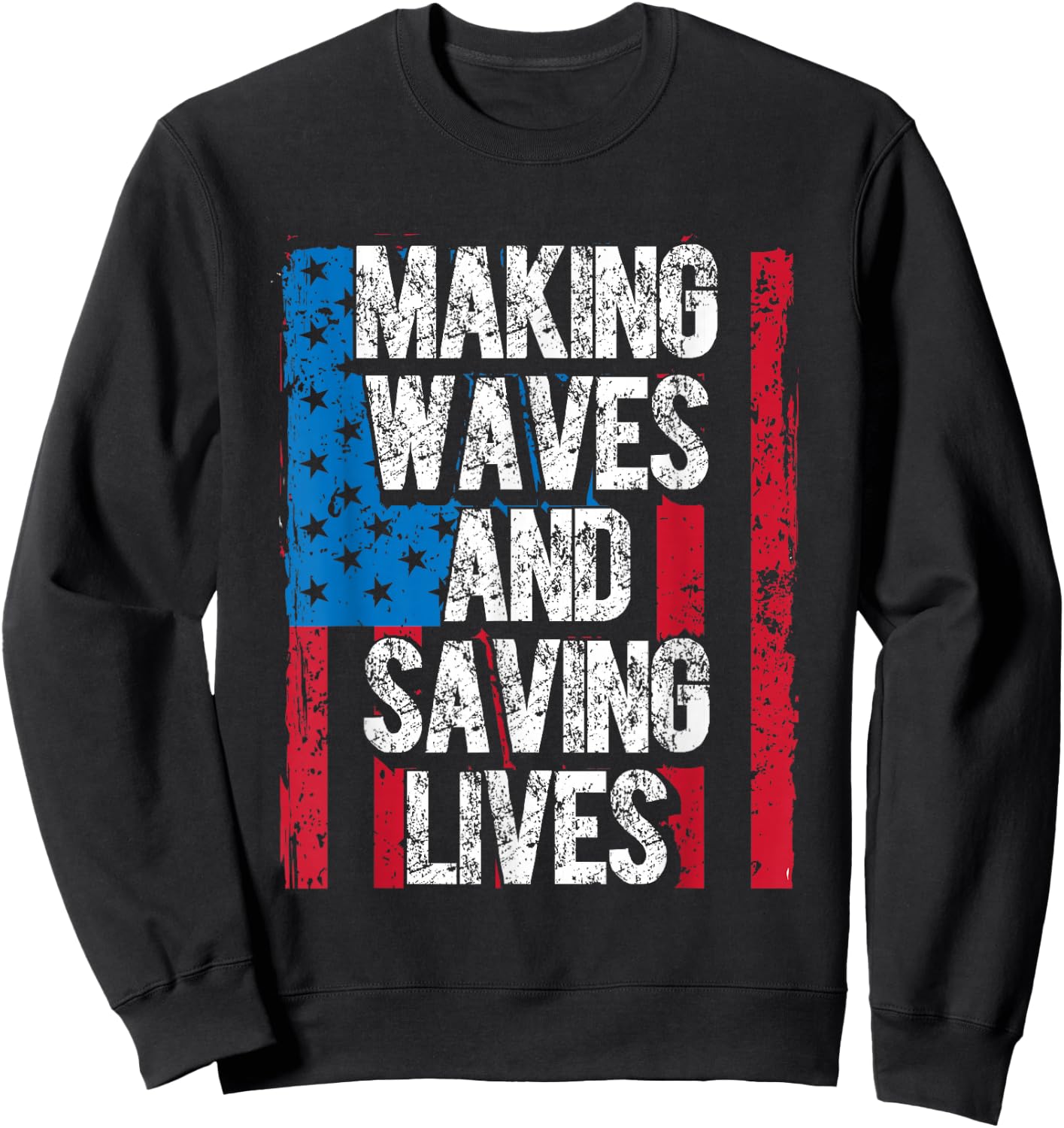 Semper Paratus Long Blue Line US Coast Guard Dad Mom Sweatshirt - Sweatshirt | Black