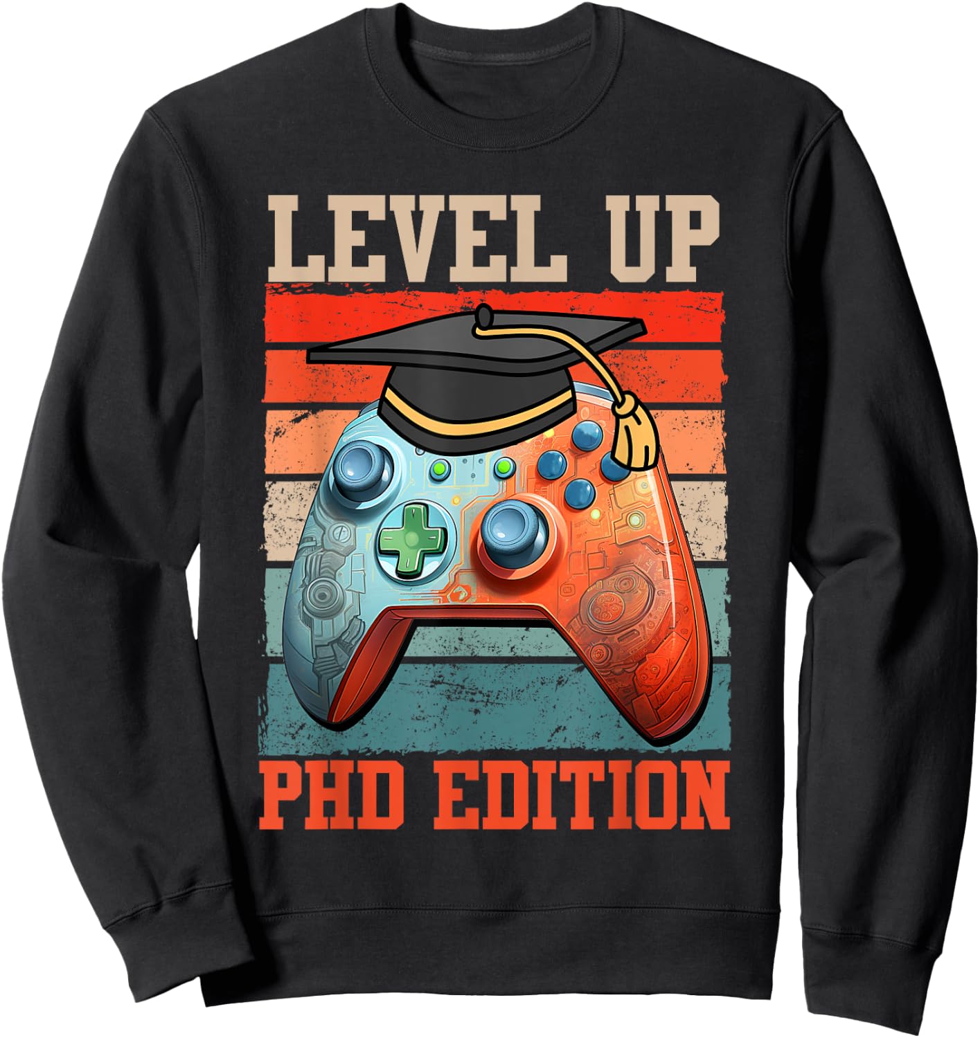 Doctoral Thesis Passed Leveled Up Ph.D Edition Gamer Sweatshirt - Sweatshirt | Black