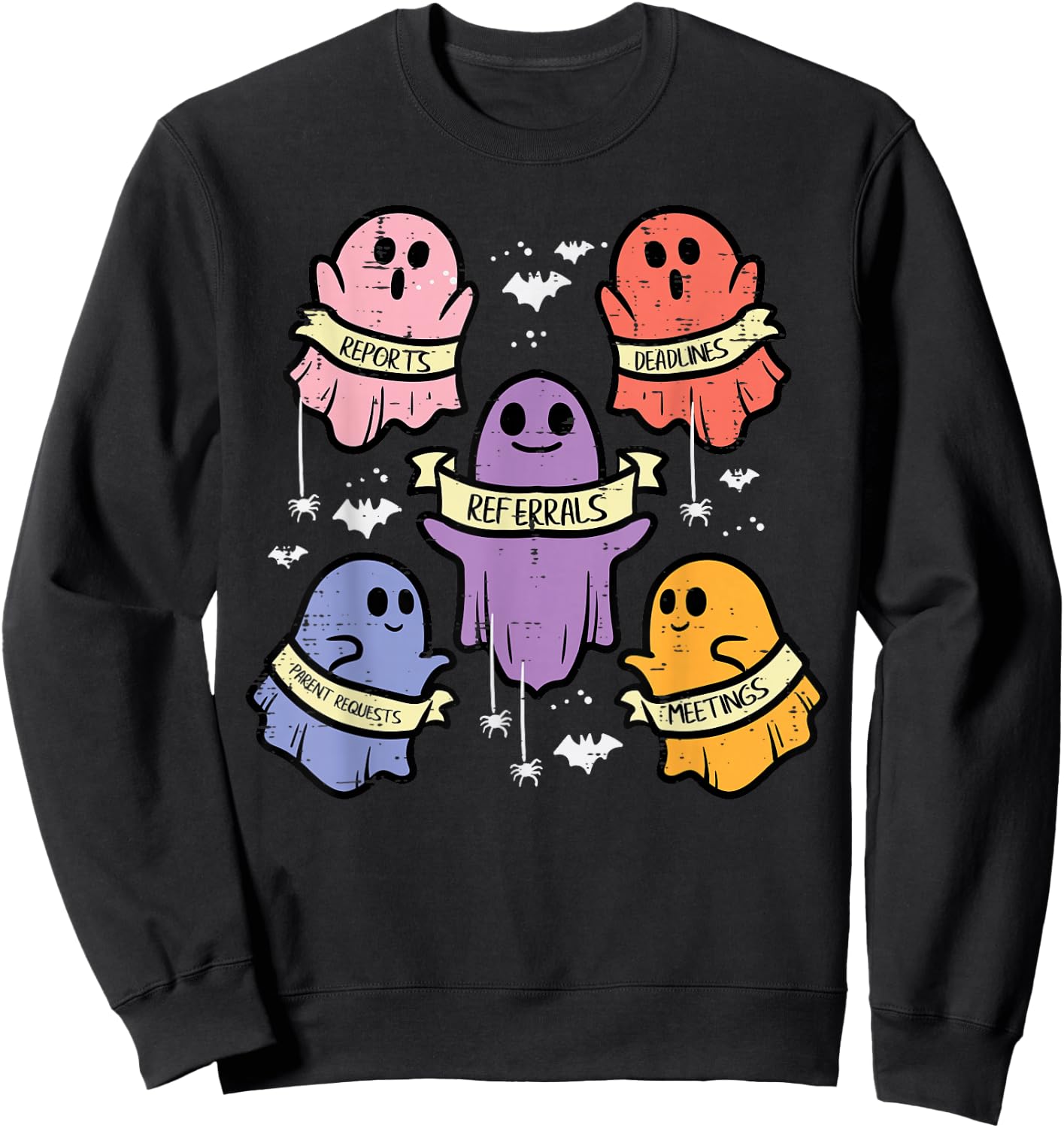 Halloween School Counselor Ghost Social Worker Costume Women Sweatshirt - Sweatshirt | Black