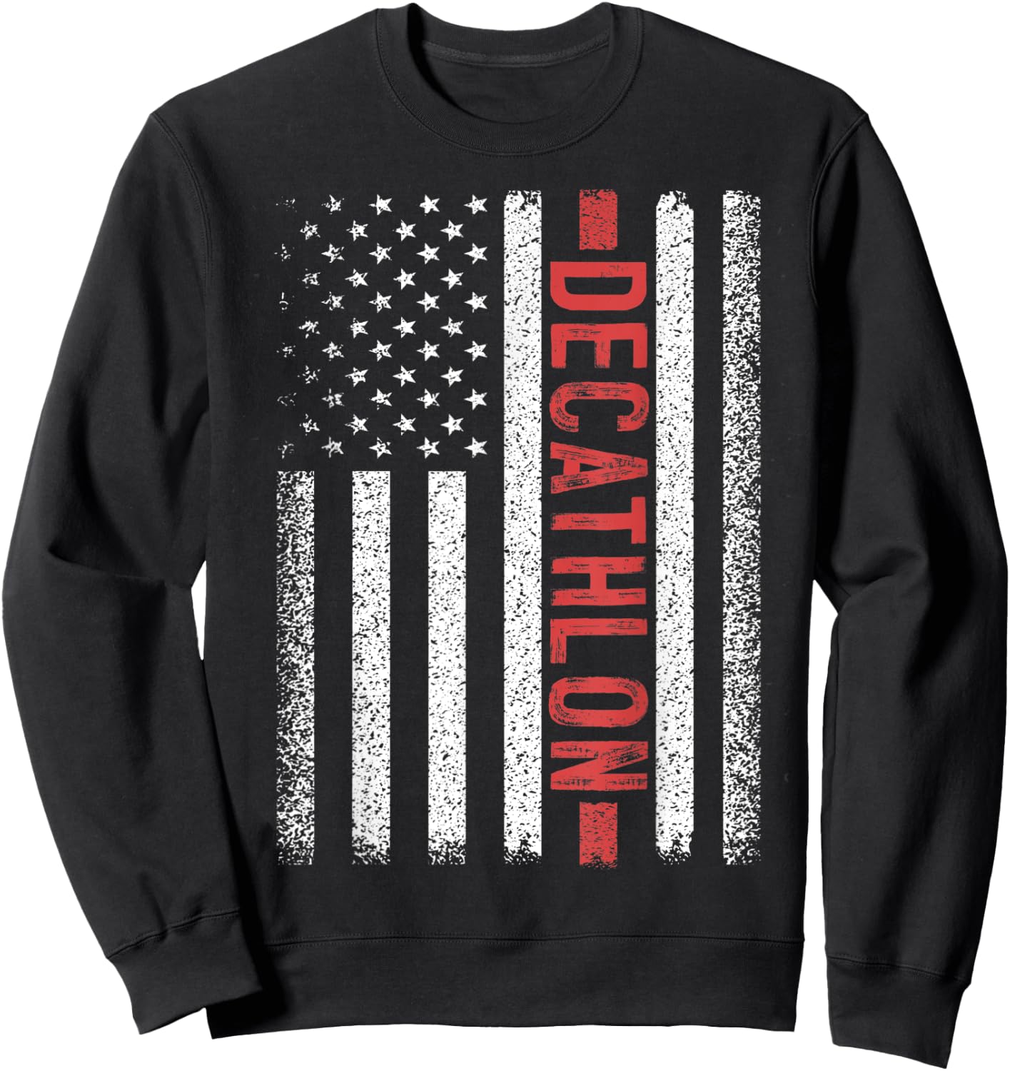 Decathlon American Flag 4th of July Cool Player Novelty Men Sweatshirt - Sweatshirt | Black