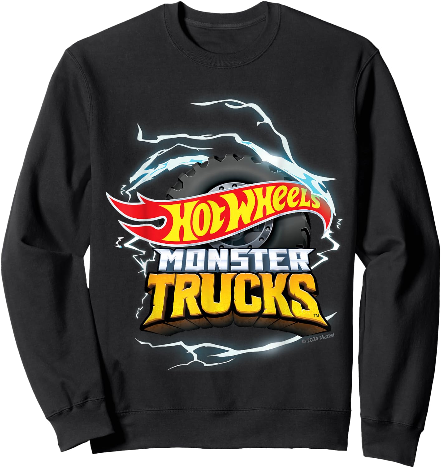 Hot Wheels - Monster Trucks Lightning Wheel Logo Sweatshirt - Sweatshirt | Black