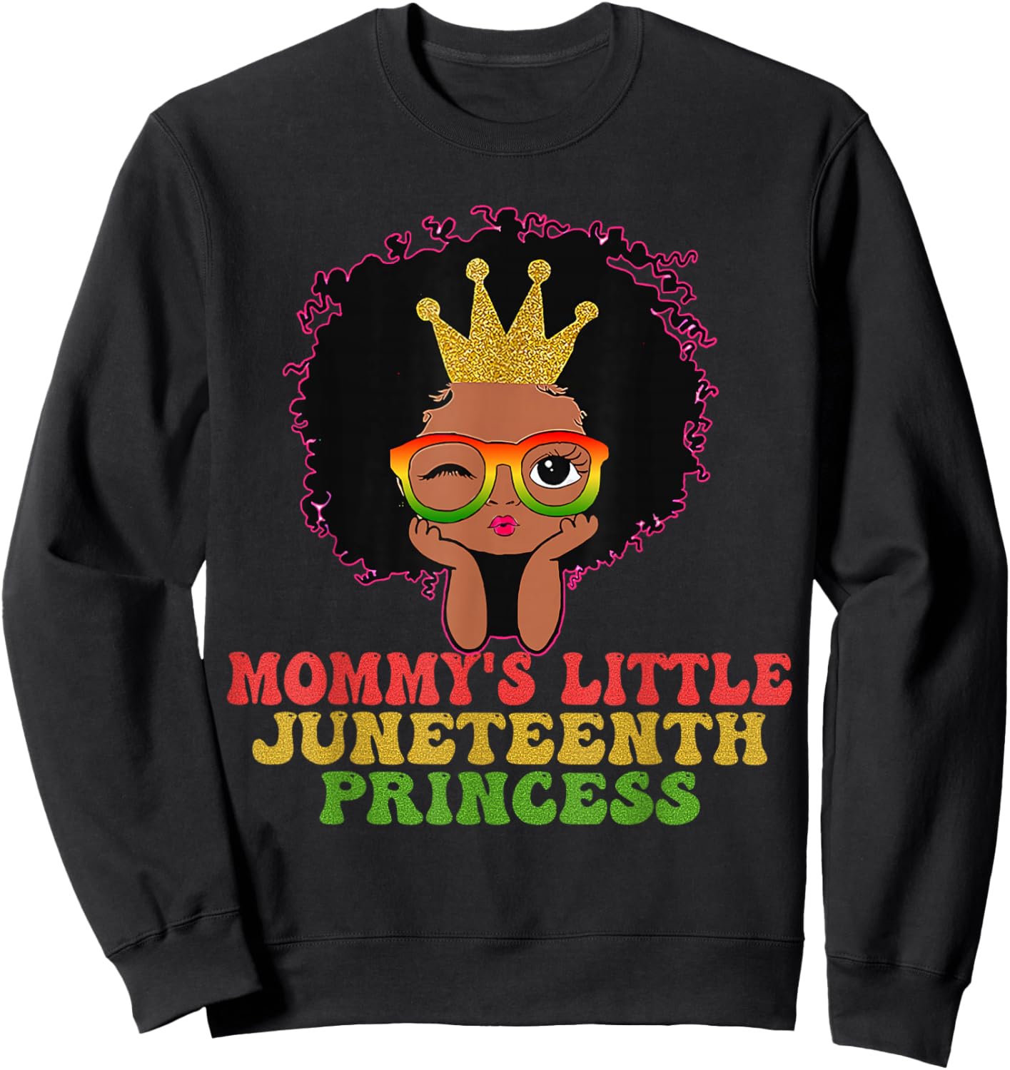 Mommy's Little Juneteenth Princes Celebrate Black Girl Kid Sweatshirt - Sweatshirt | Black