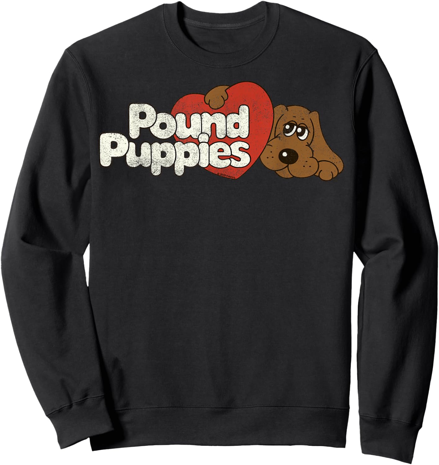 Pound Puppies Big Heart Vintage Logo Sweatshirt - Sweatshirt | Black
