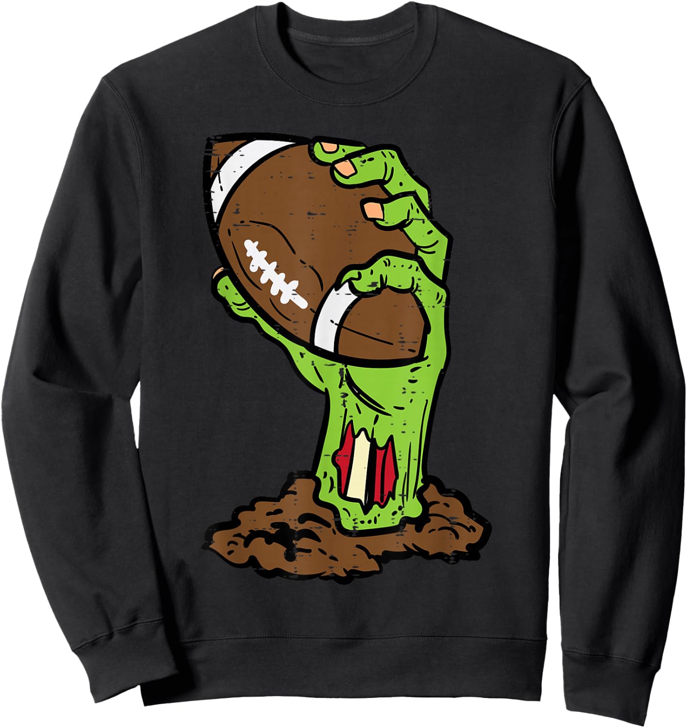 Halloween Zombie Hand Football Costume Men Boys Kids Youth Sweatshirt - Sweatshirt | Black