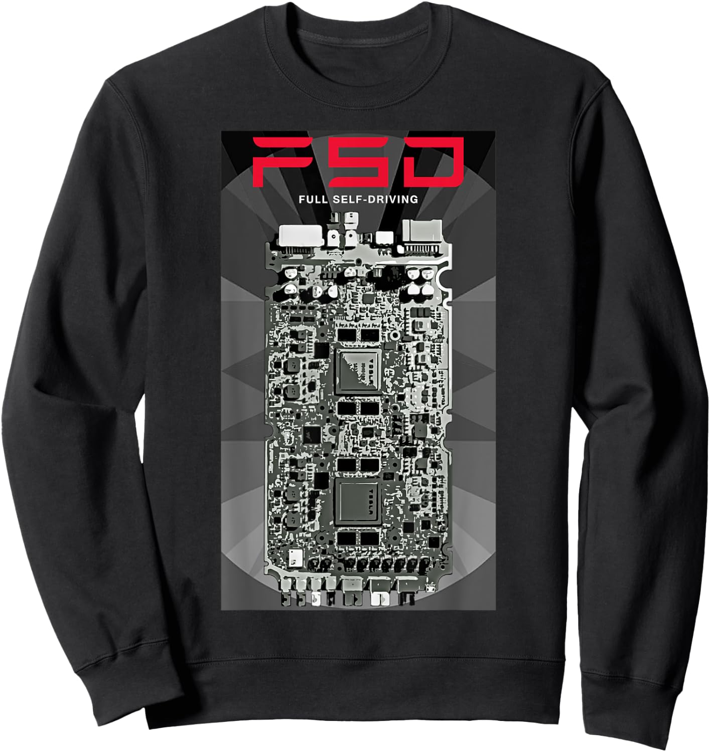 Full Self-Driving FSD - Autonomous Autopilot Hardware Chip Sweatshirt - Sweatshirt | Black