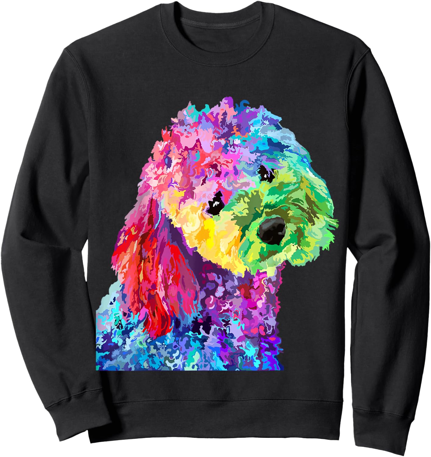 Dog Lover Gifts Colorful Cool Poodle Small Sweatshirt - Sweatshirt | Black