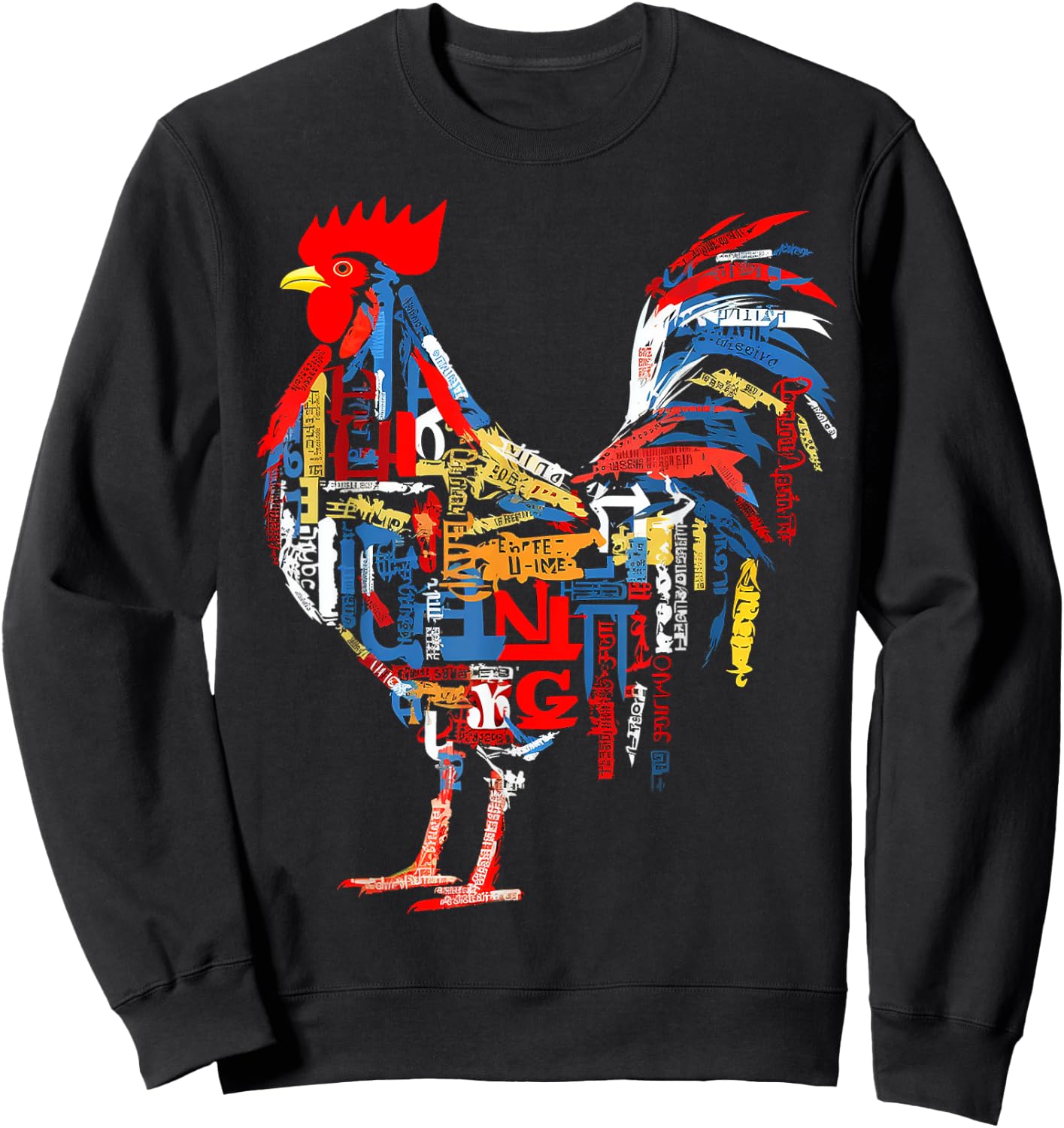 @n!mal Chicken Farm Text Colorful Art Abstract Graphic Chicken , Small Sweatshirt - Sweatshirt | Black
