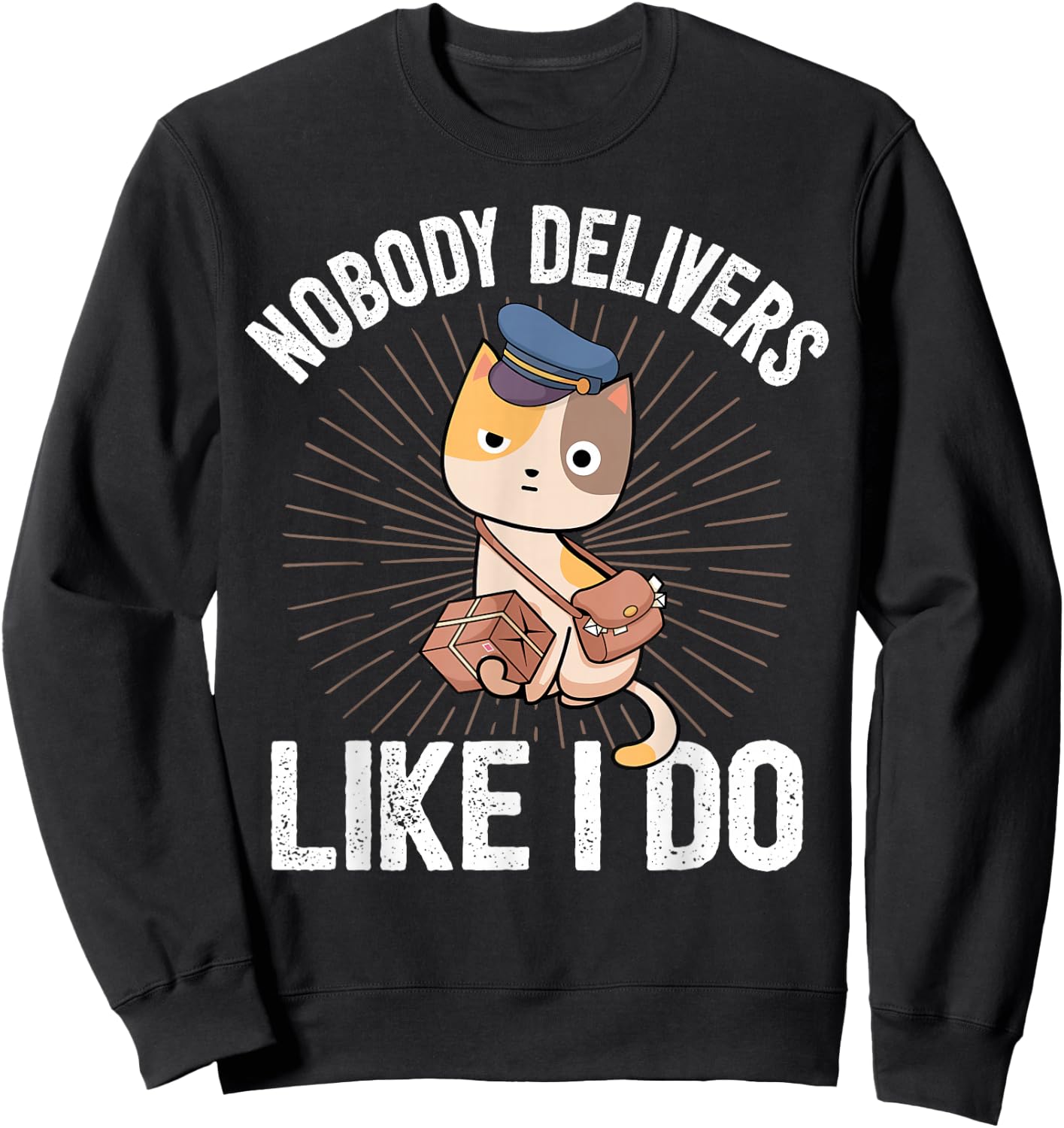 Letter Carrier Gifts & Postal Service Postman Mailman Mail Package Deliver Funny Cat I Deliverer Black Small Sweatshirt - Sweatshirt | Black