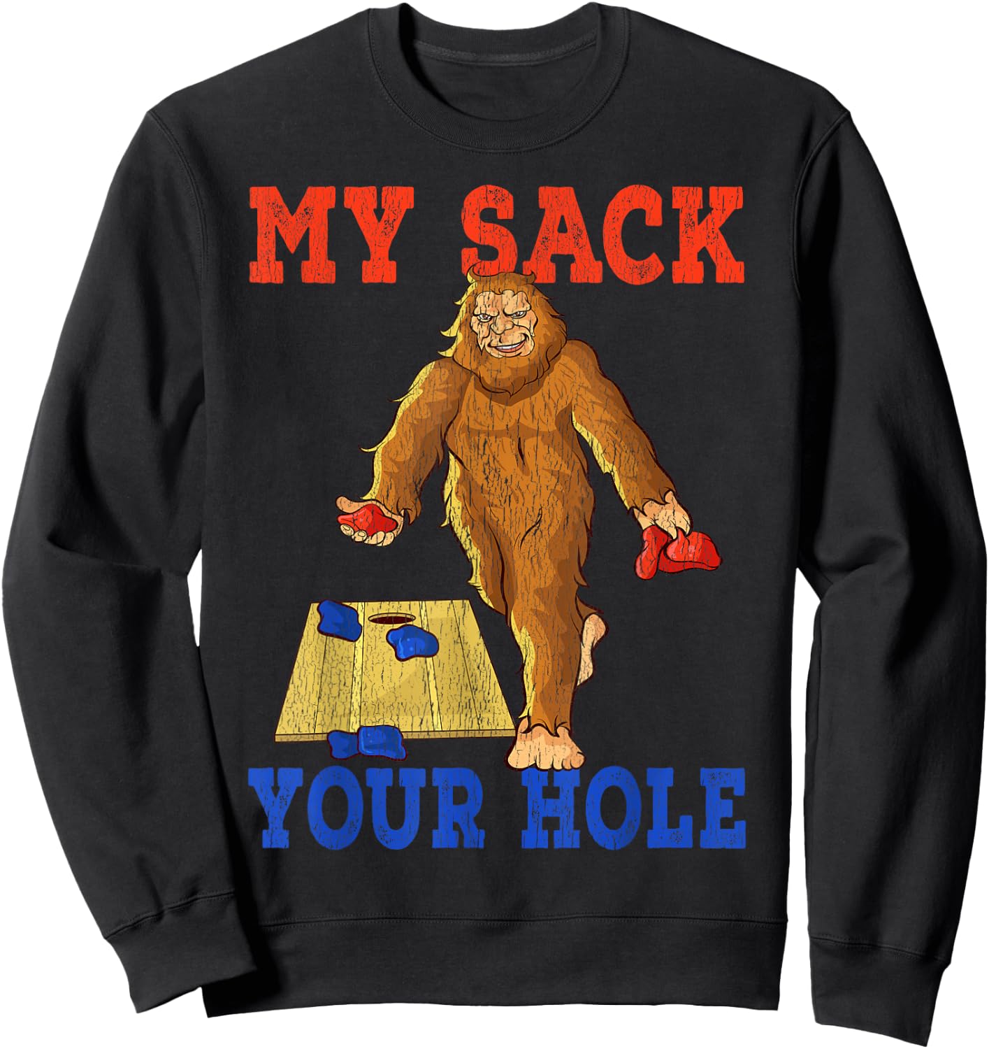 Cornhole Shirts for Teams Gifts Your Hole is My Goal Sweatshirt - Sweatshirt | Black