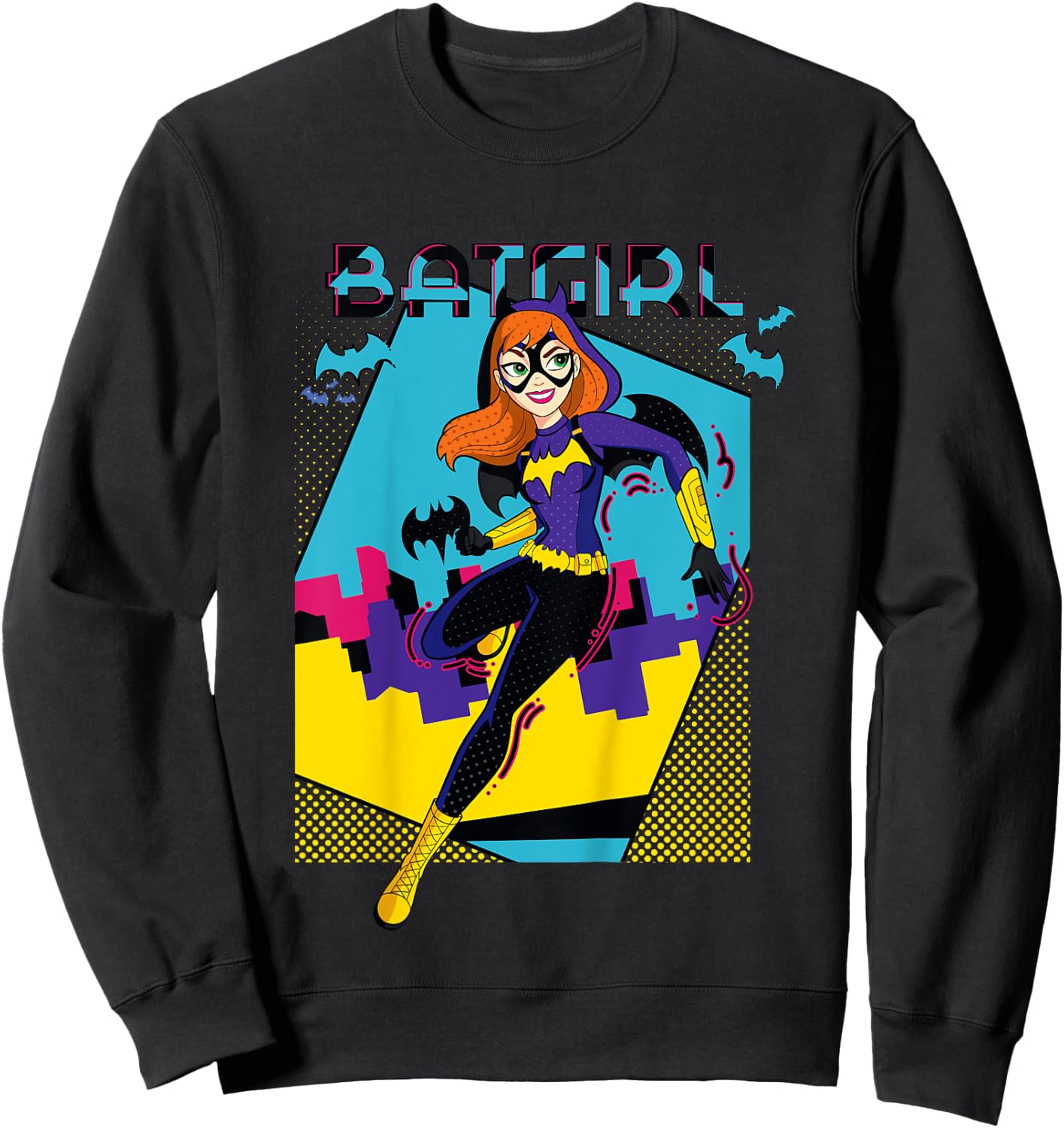 DC Kids Super Hero Girls Batgirl Pop Wow Framed Sweatshirt - Sweatshirt | Black