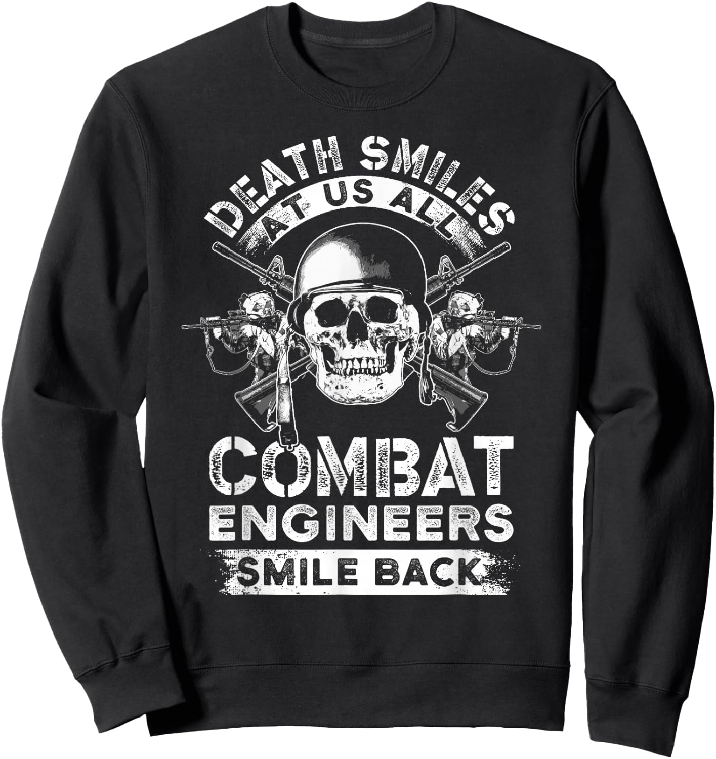 Combat Engineer Smiles USA Military Sapper Sweatshirt - Sweatshirt | Black