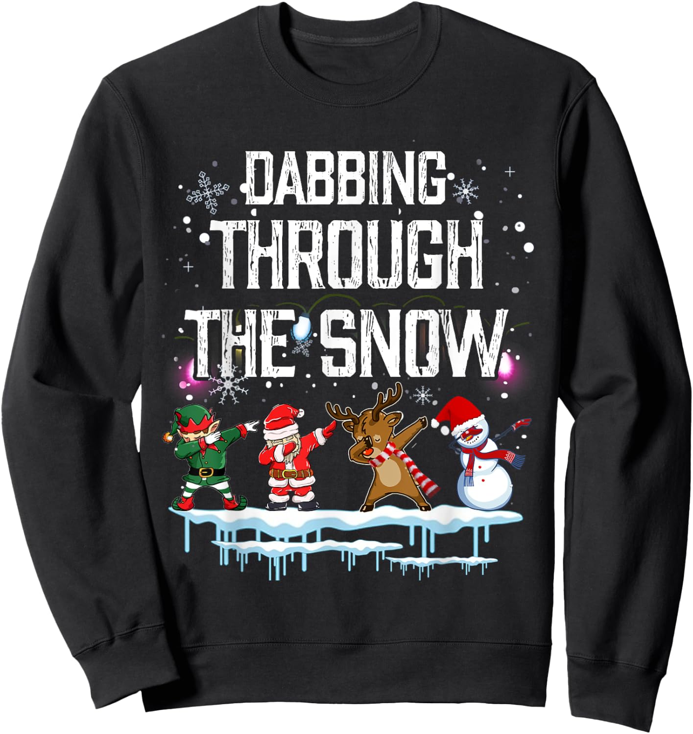 Santa Dabbing Through the Snow Sweatshirt - Sweatshirt | Black