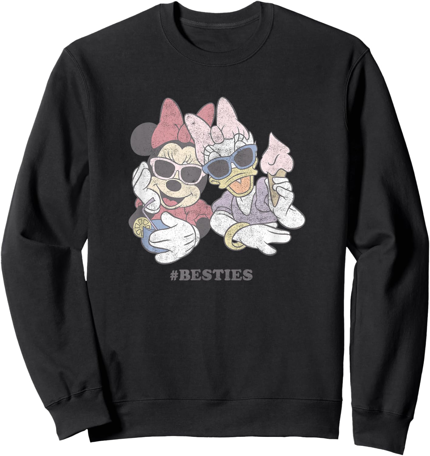 Disney Minnie & Daisy Sunglasses and Treats Besties Small Sweatshirt - Sweatshirt | Black