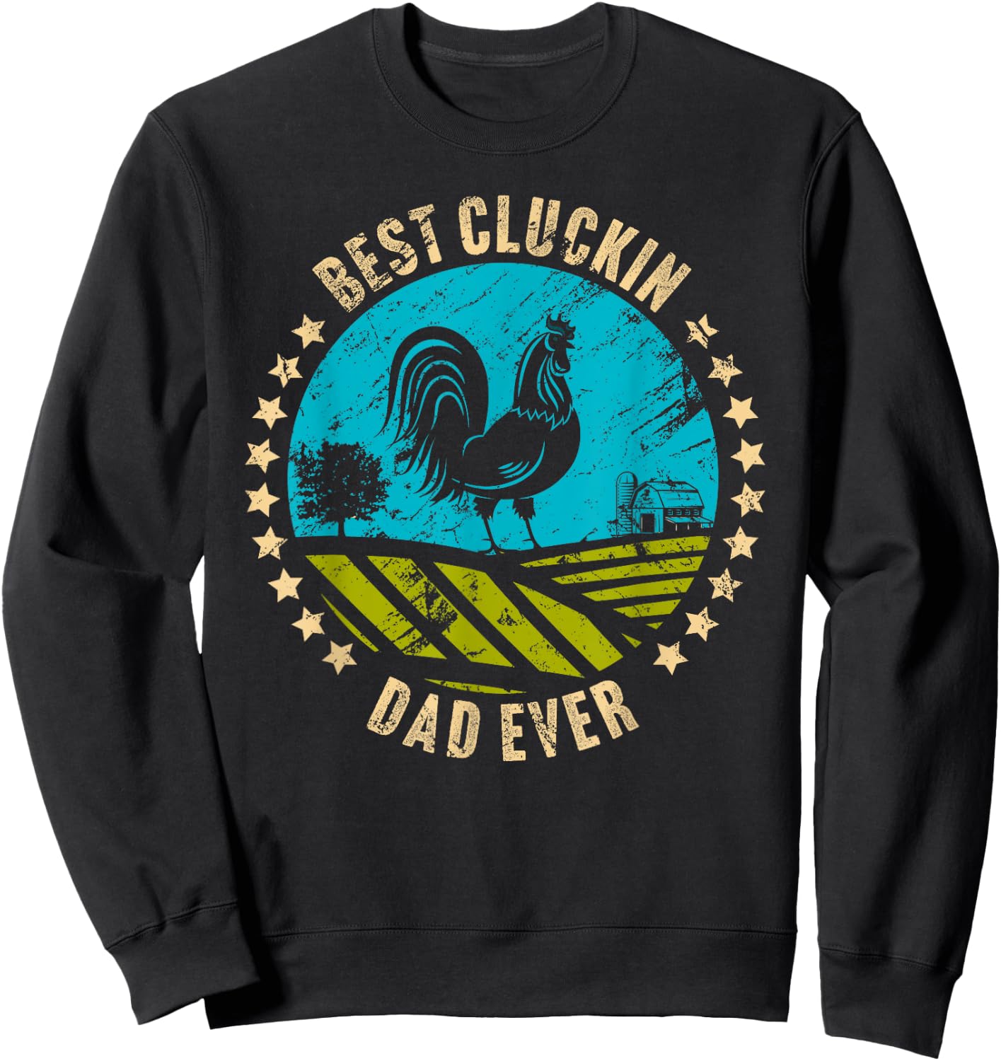 Chicken Farmer Farm Rooster for Dad Father Grandpa Papa Sweatshirt - Sweatshirt | Black