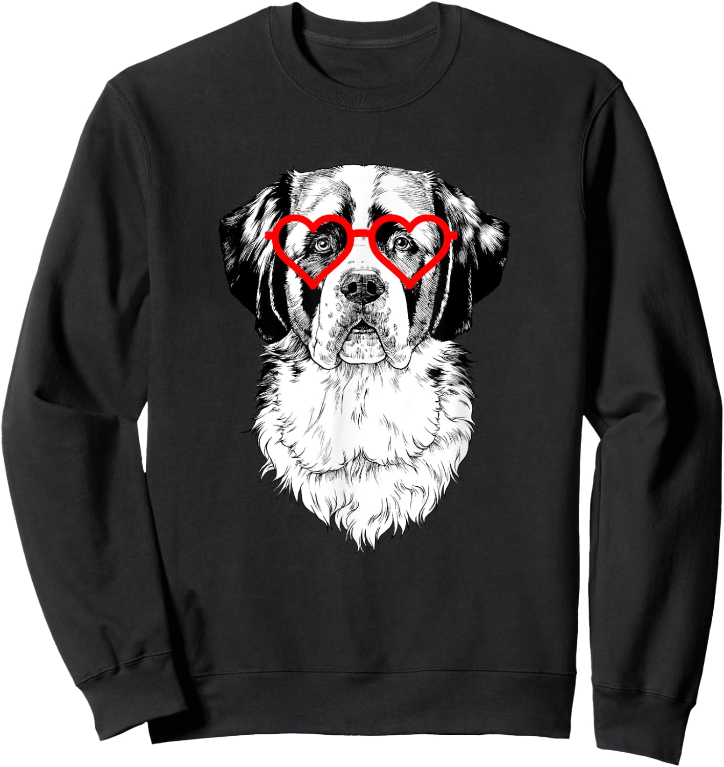 Saint Bernard Valentines Day Dog mom Dog Lover Sweatshirt - Sweatshirt | Black