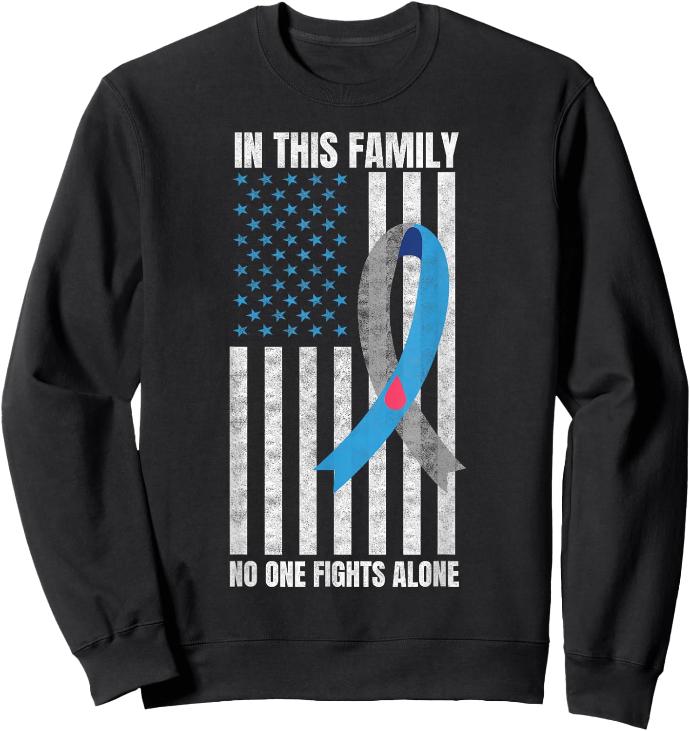 USA Flag Diabetes Type 1 Awareness Sweatshirt - Sweatshirt | Black