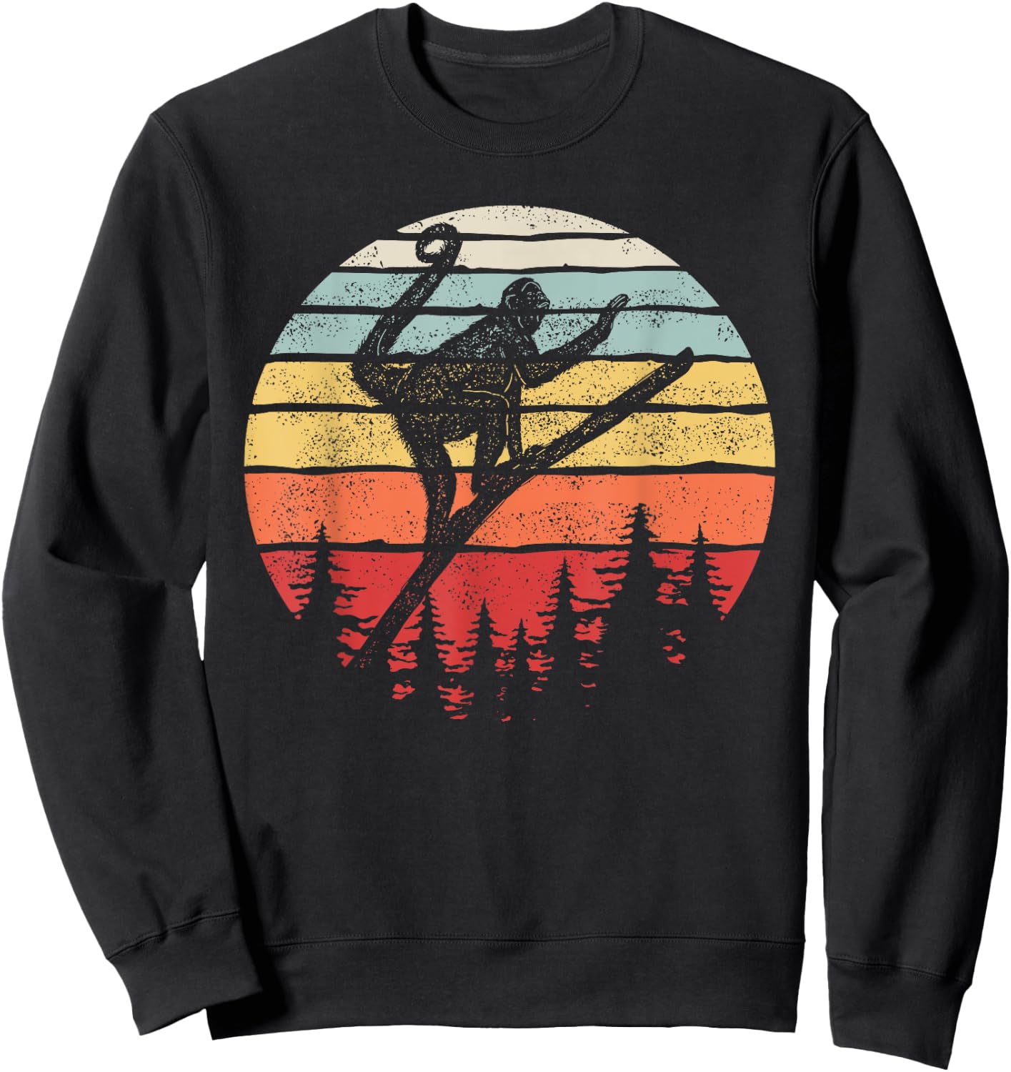Vintage Retro Spider Monkey Sweatshirt - Sweatshirt | Black