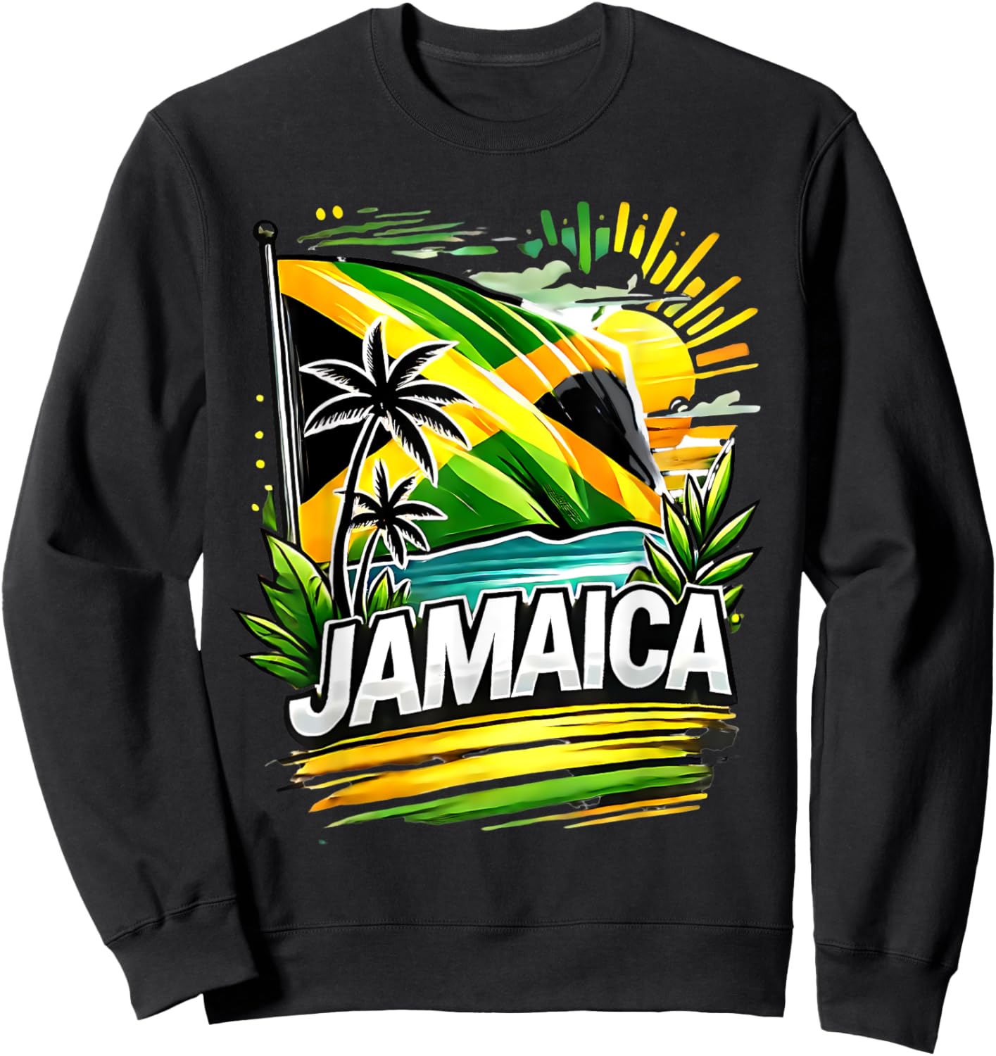 Proud Jamaican Happy Independence Day Jamaica 1962 Men Women Sweatshirt - Sweatshirt | Black