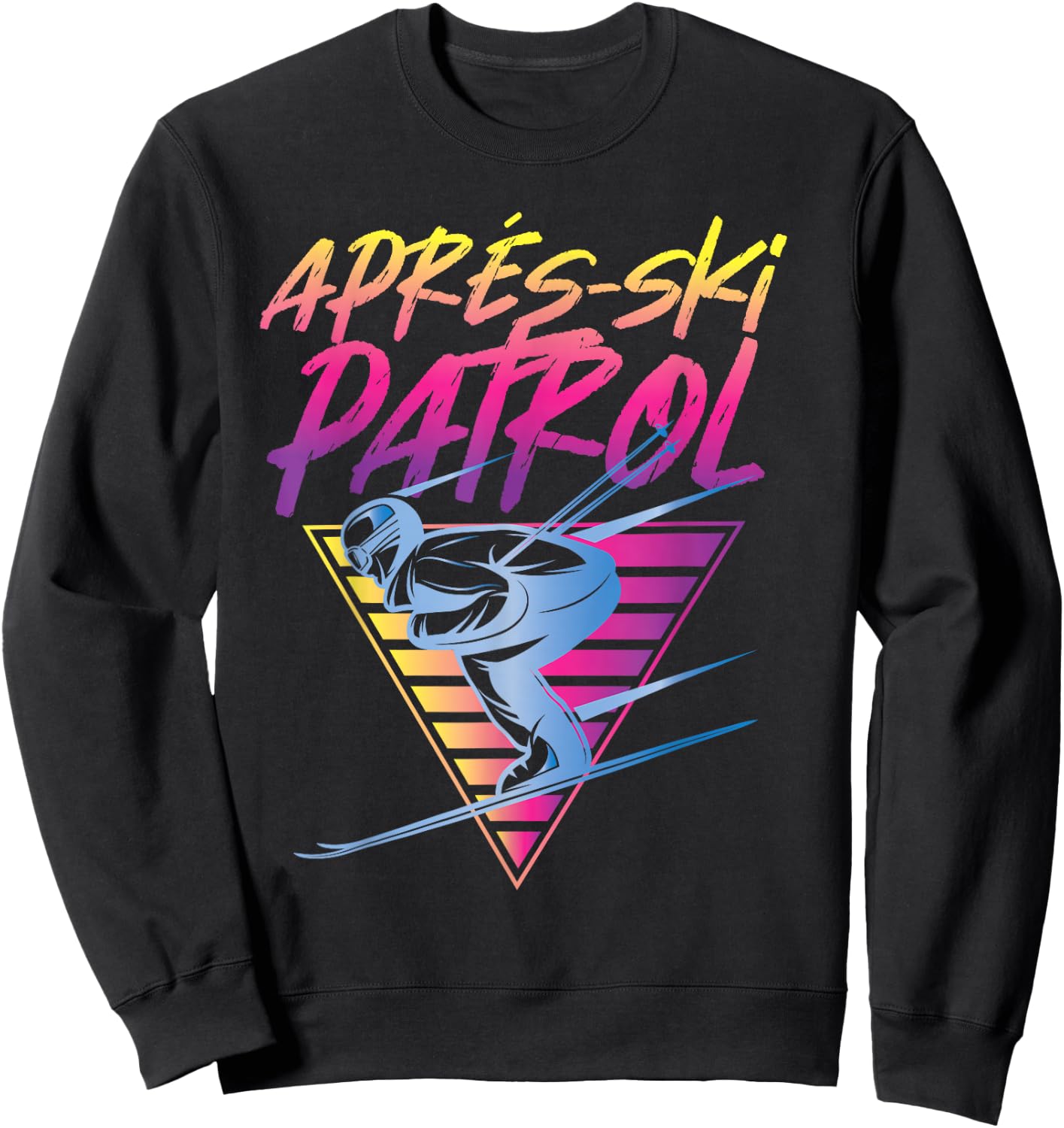 Retro Vintage 80s Apres Ski Patrol Sweatshirt - Sweatshirt | Black