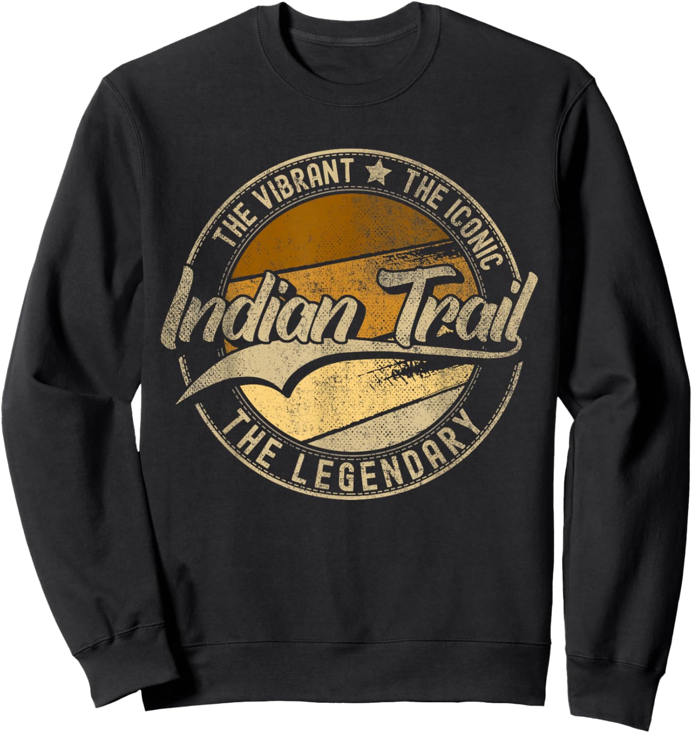 Indian Trail NC | North Carolina | Vintage Distressed Sweatshirt - Sweatshirt | Black