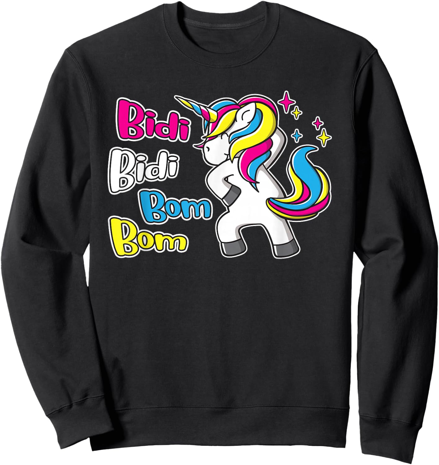 Bidi Bidi Bom Bom Dancing Rainbow Unicorn Latina Cumbia Sweatshirt - Sweatshirt | Black