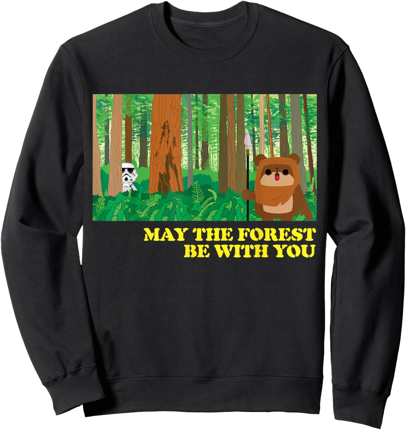 Star Wars Ewok May the Forest Be With You Sweatshirt - Sweatshirt | Black