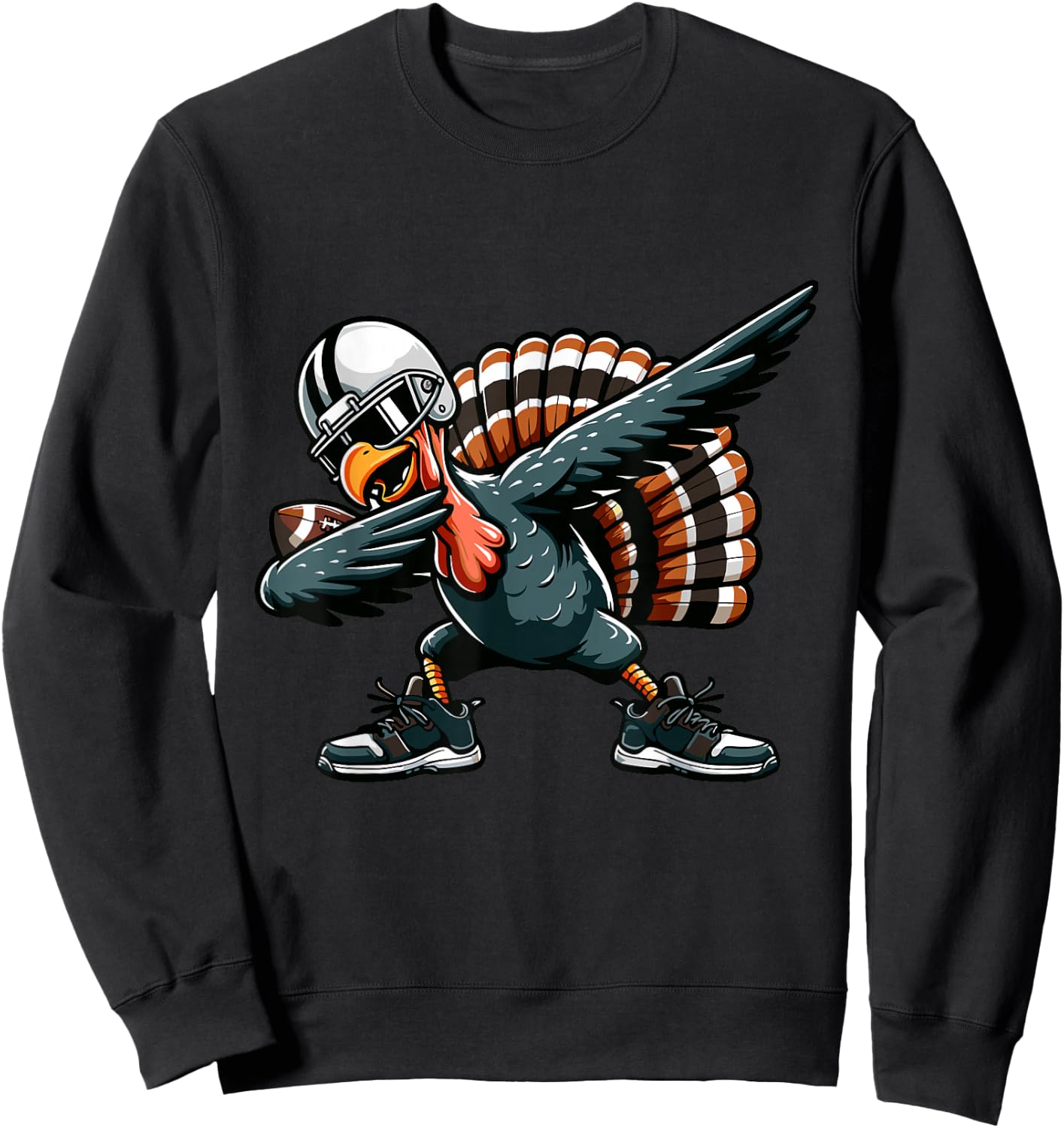 Dabbing Turkey Bowl Football Kids Men Boys Thanksgiving Sweatshirt - Sweatshirt | Black