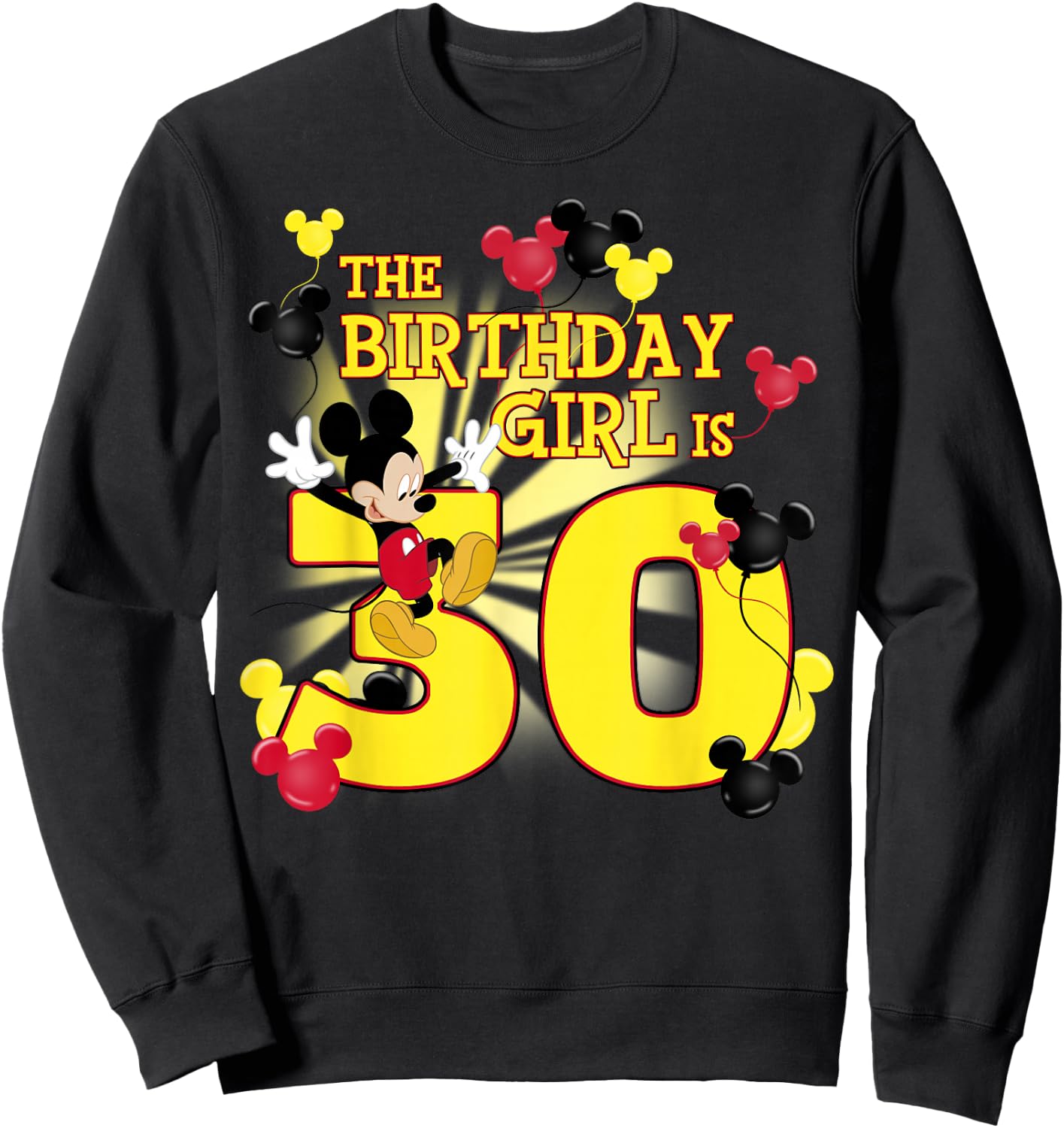 Disney Mickey and Friends Mickey 30th Birthday Girl Sweatshirt - Sweatshirt | Black