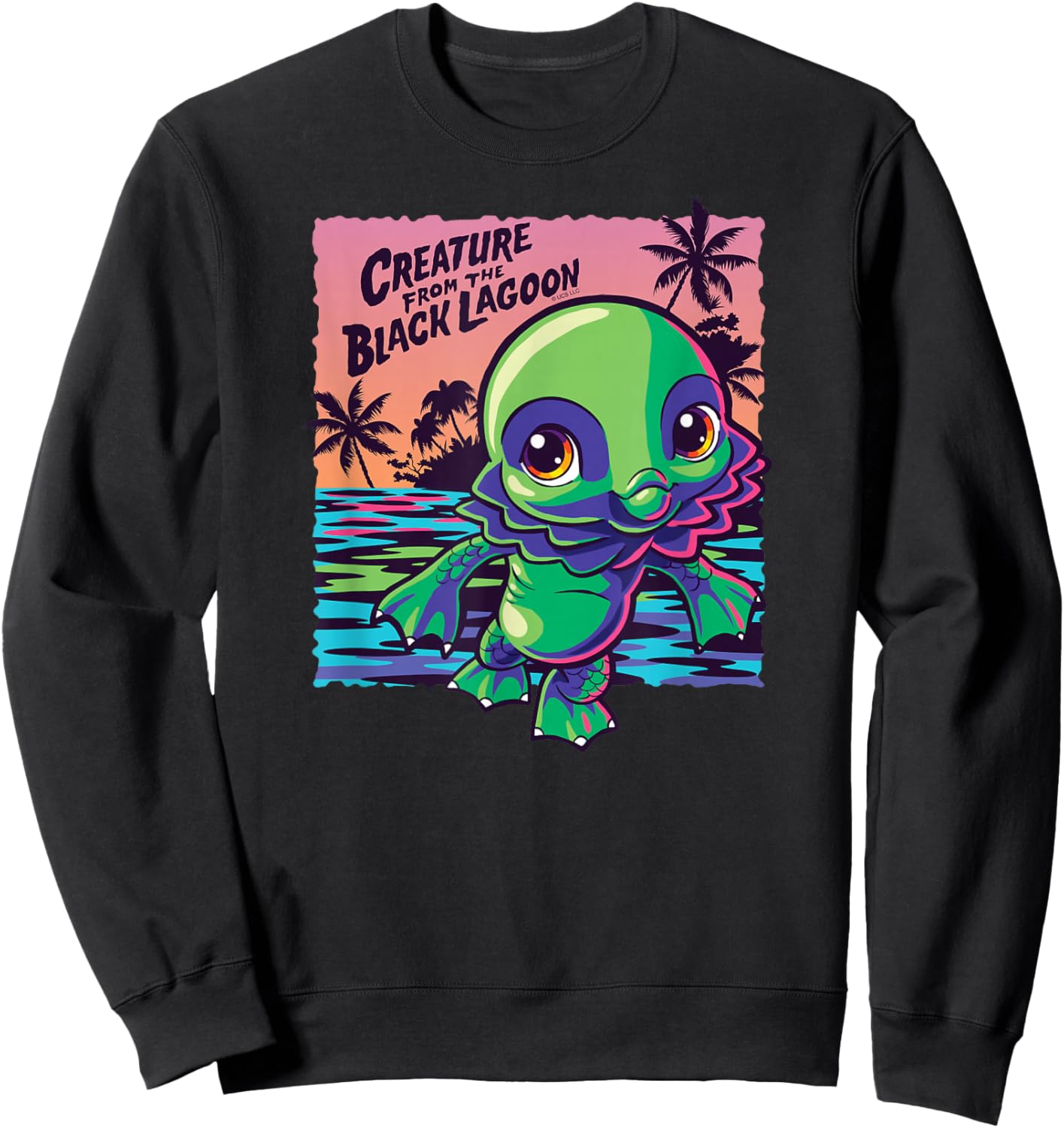 Universal Monsters Creature from the Black Lagoon Kawaii Sweatshirt - Sweatshirt | Black