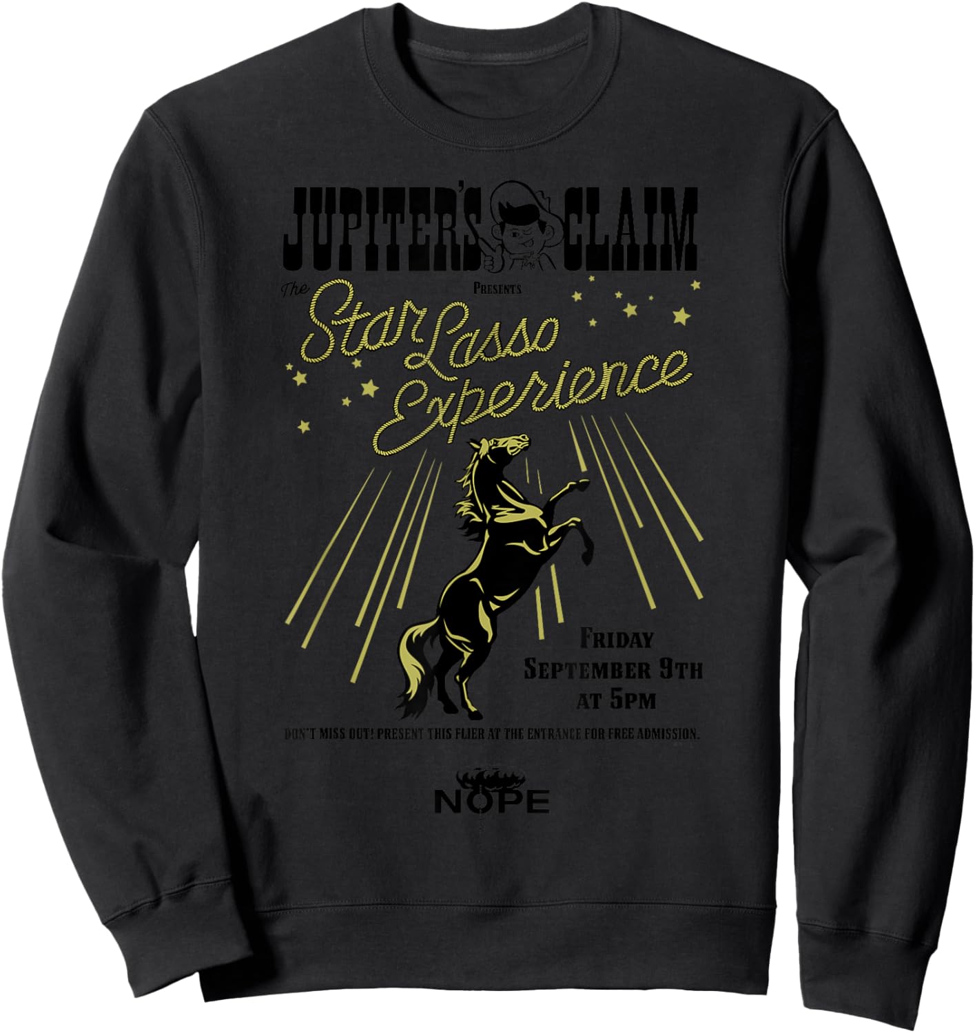 Nope Jupiter's Claim Star Lasso Experience Sweatshirt - Sweatshirt | Black