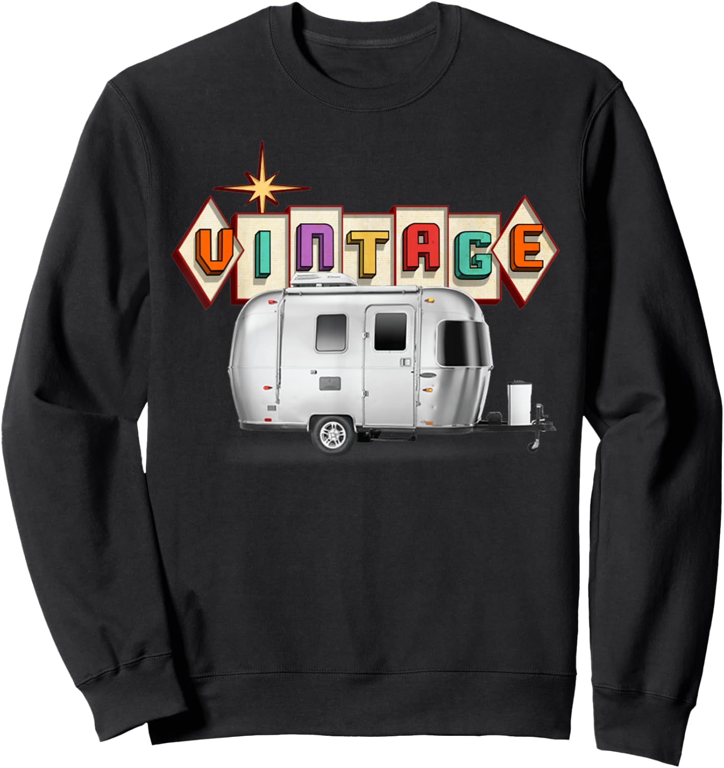 The perfect retro Airstream camping trailer . Sweatshirt - Sweatshirt | Black
