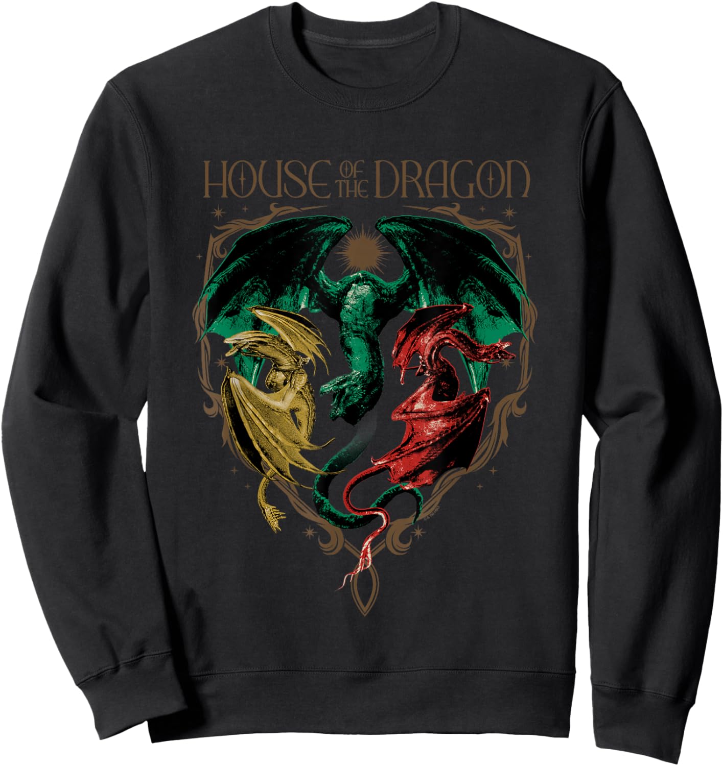 House of The Dragon Iconic Dragons Syrax Caraxes Vhagar Logo Sweatshirt - Sweatshirt | Black