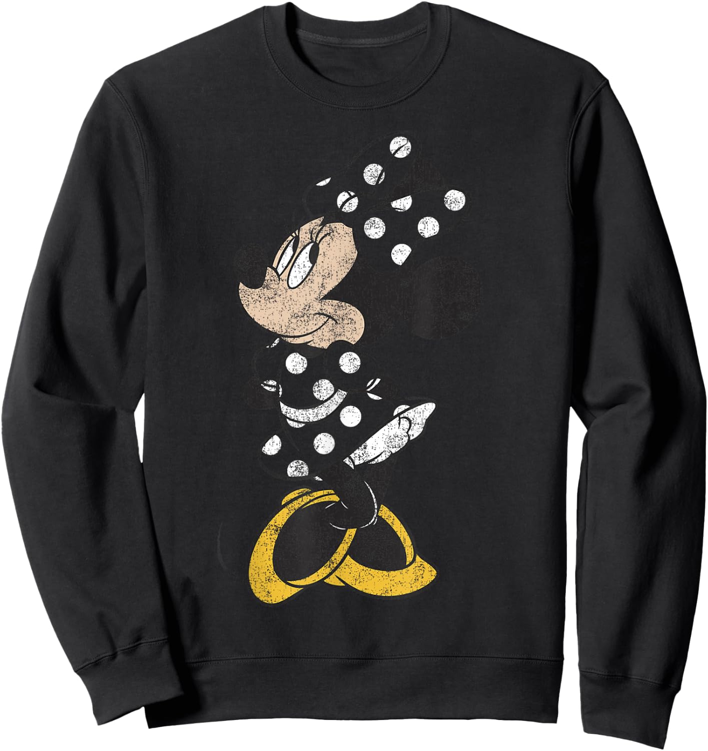 Disney Mickey and Friends Minnie Mouse Simple Distressed Sweatshirt - Sweatshirt | Black