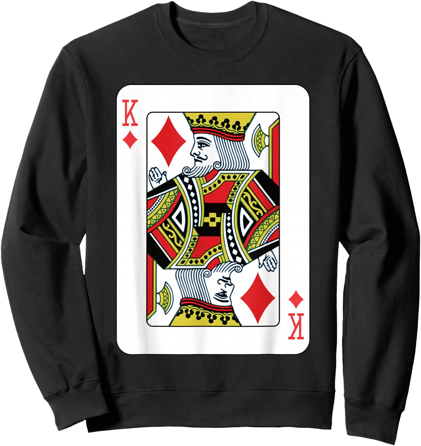 King of Diamonds Playing Card Poker Sweatshirt - Sweatshirt | Black