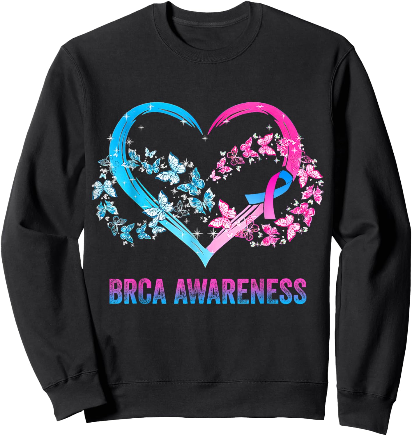 BRCA Awareness heart Gifts Sweatshirt - Sweatshirt | Black