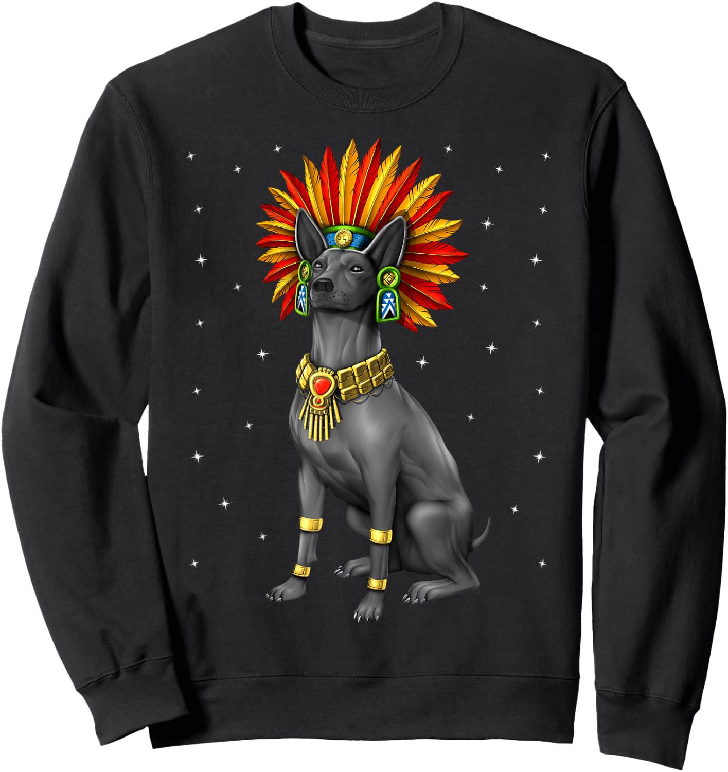 Aztec Xolo Dog Xoloitzcuintle Sweatshirt - Sweatshirt | Black