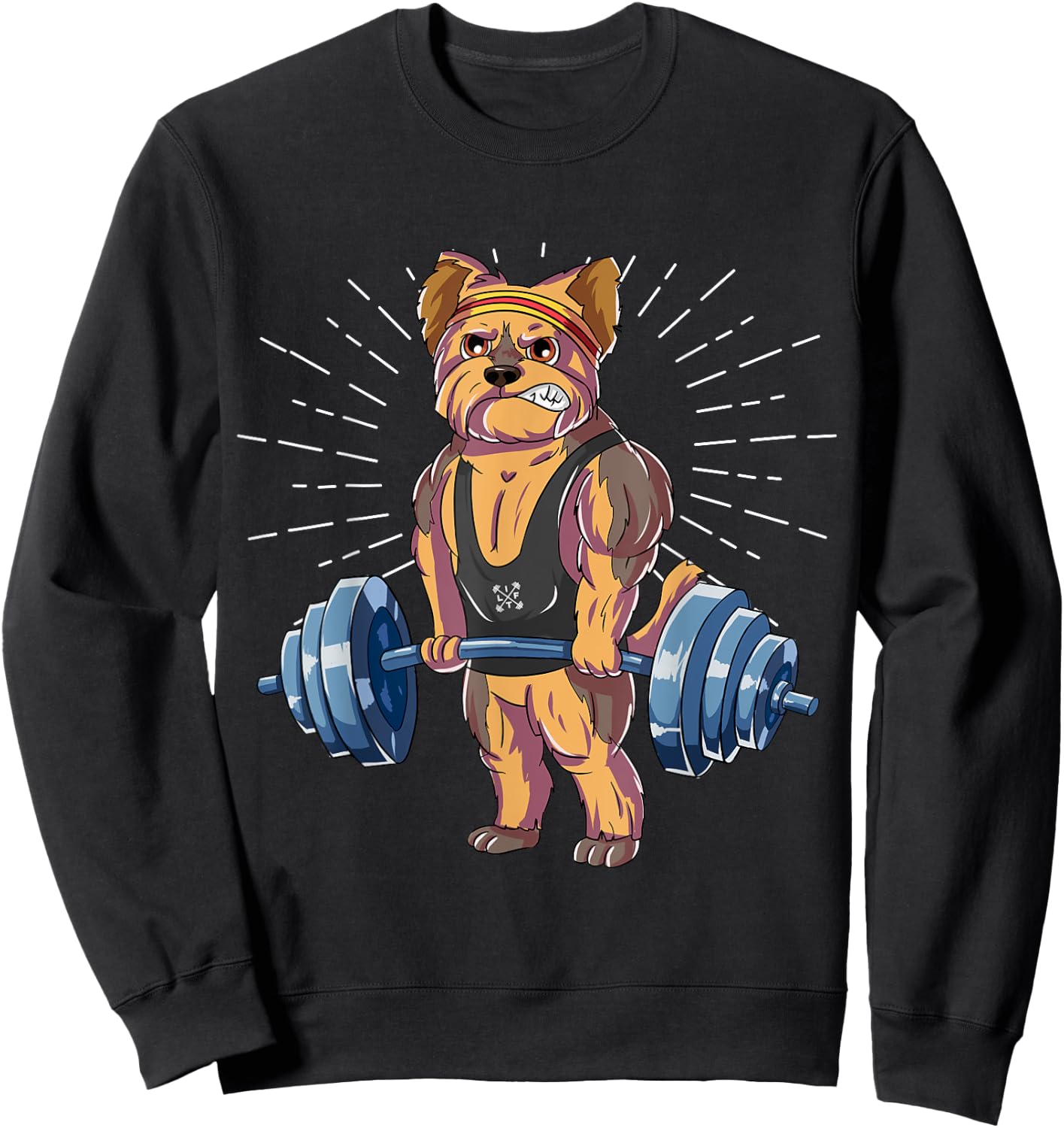 Yorkie Deadlift Fitness Gym Weightlifting Sweatshirt - Sweatshirt | Black
