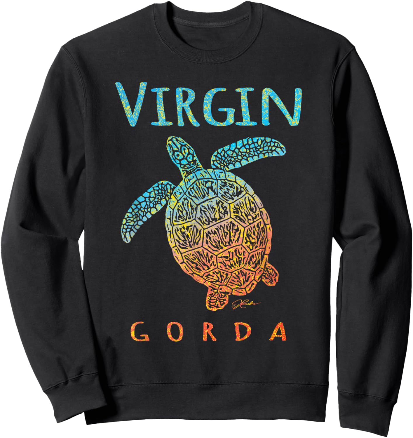 JCombs: Virgin Gorda, BVI, Sea Turtle, Beach Sweatshirt - Sweatshirt | Black