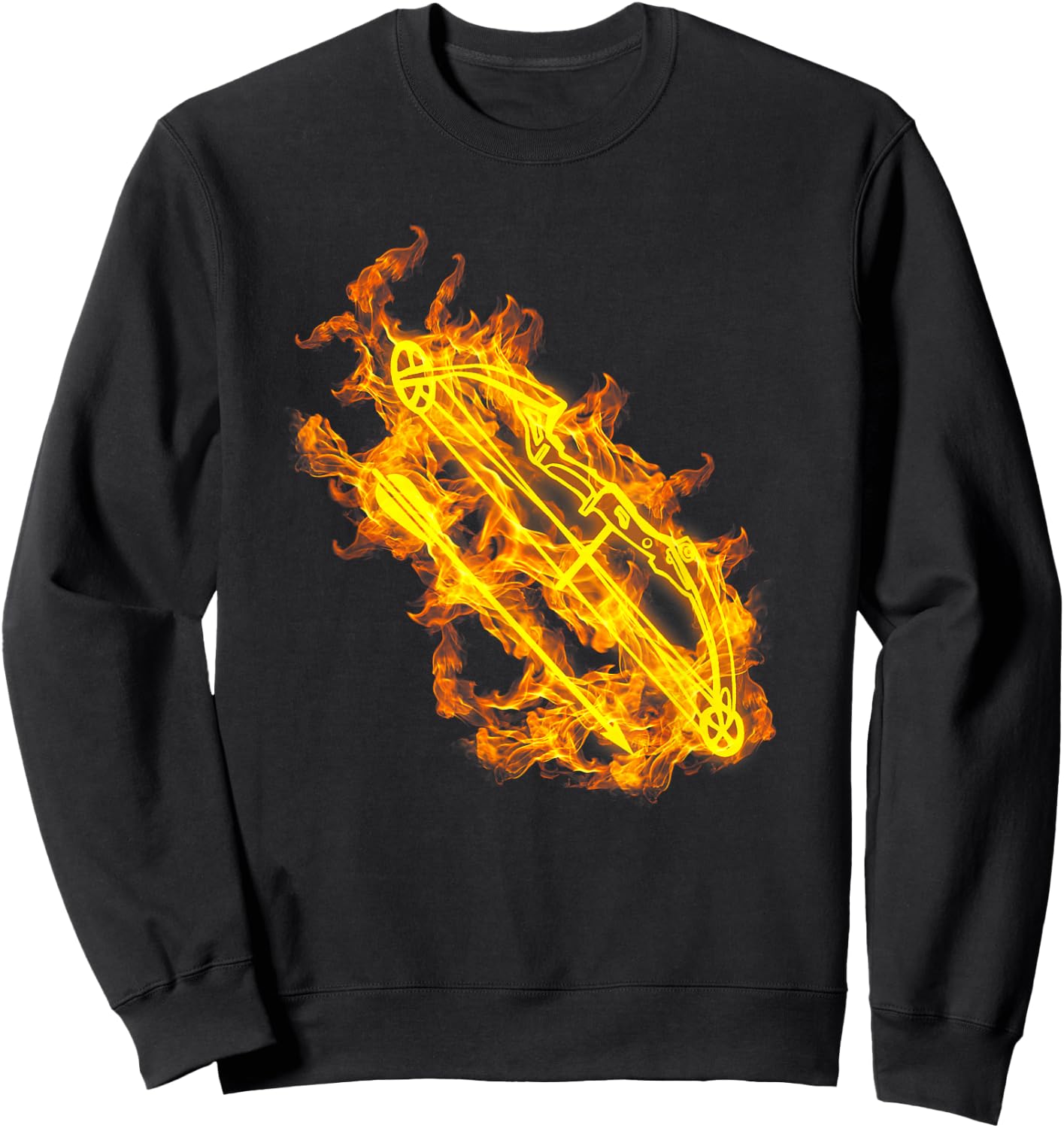 Fire Archery Bow And Arrow Flaming Archer Sweatshirt - Sweatshirt | Black