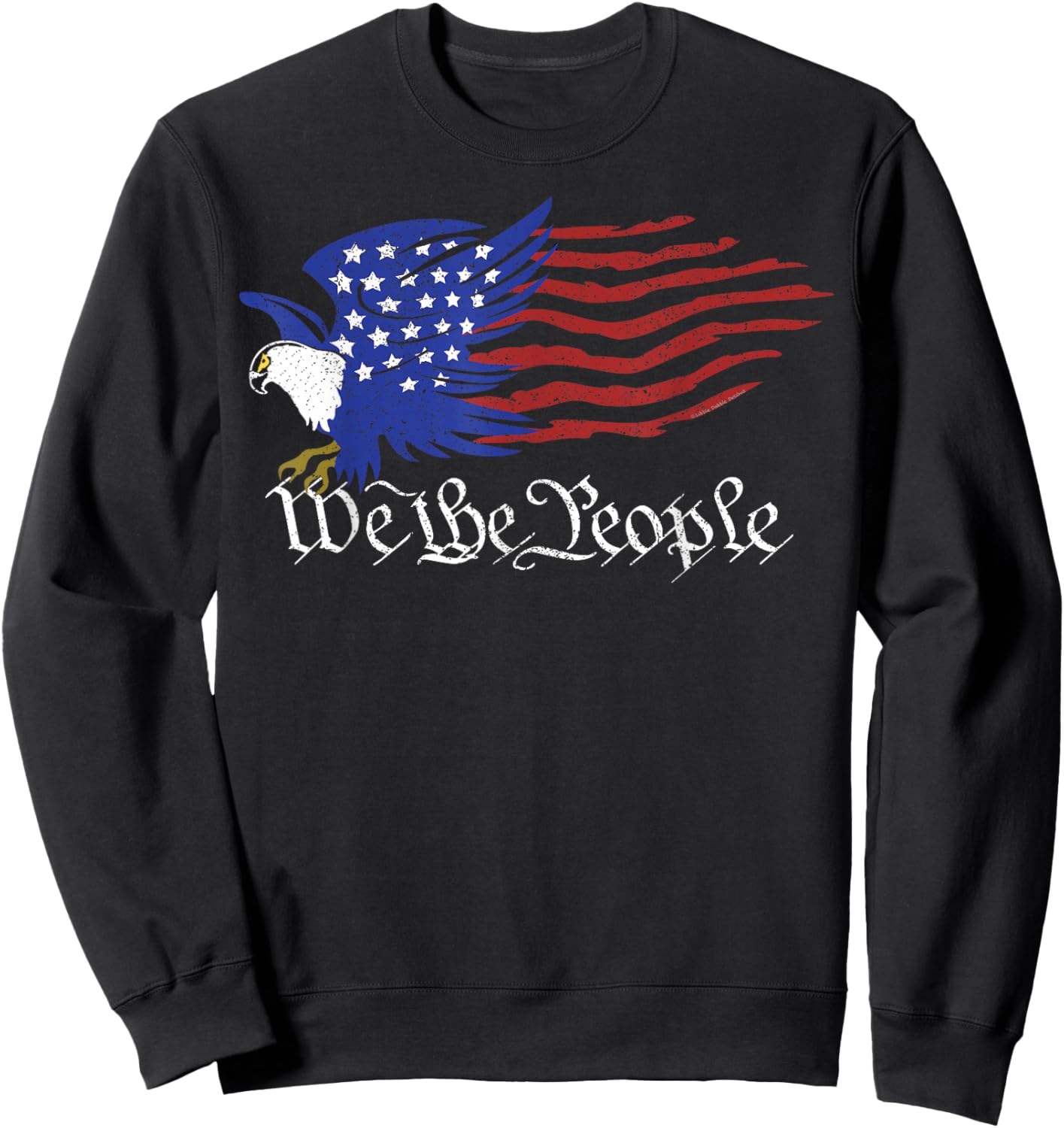Patriotic Grunge USA Flag Eagle We the People 4th of July Sweatshirt - Sweatshirt | Black