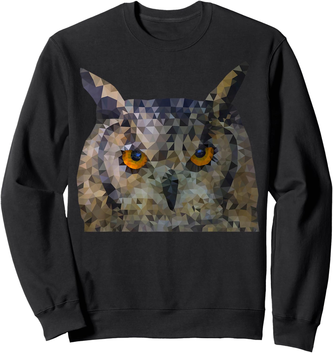 Owl polygon style Sweatshirt - Sweatshirt | Black