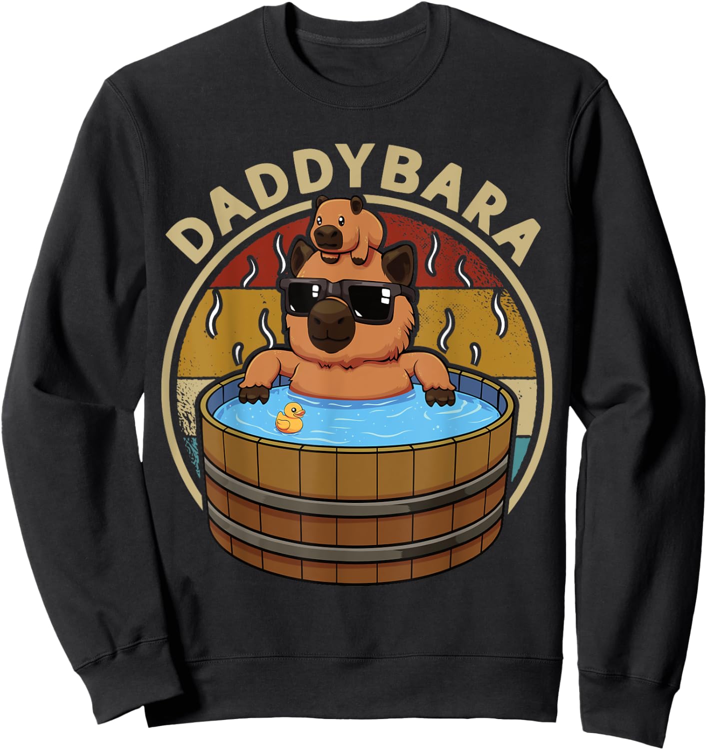 Capybara Daddy Funny Capybara Dad Father's Day Sweatshirt - Sweatshirt | Black