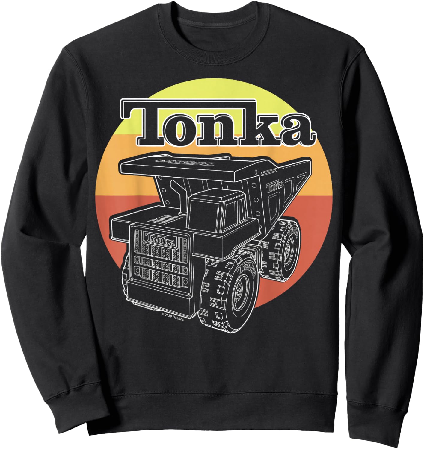 Tonka Retro Sunset Stripe Vintage Truck Logo Sweatshirt - Sweatshirt | Black