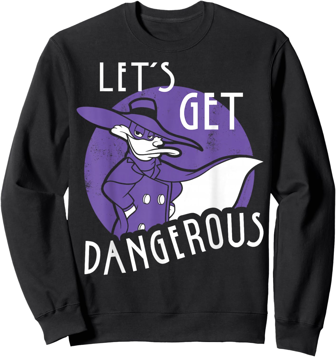 Disney Darkwing Duck Let's Get Dangerous Retro Circle Pose Sweatshirt - Sweatshirt | Black
