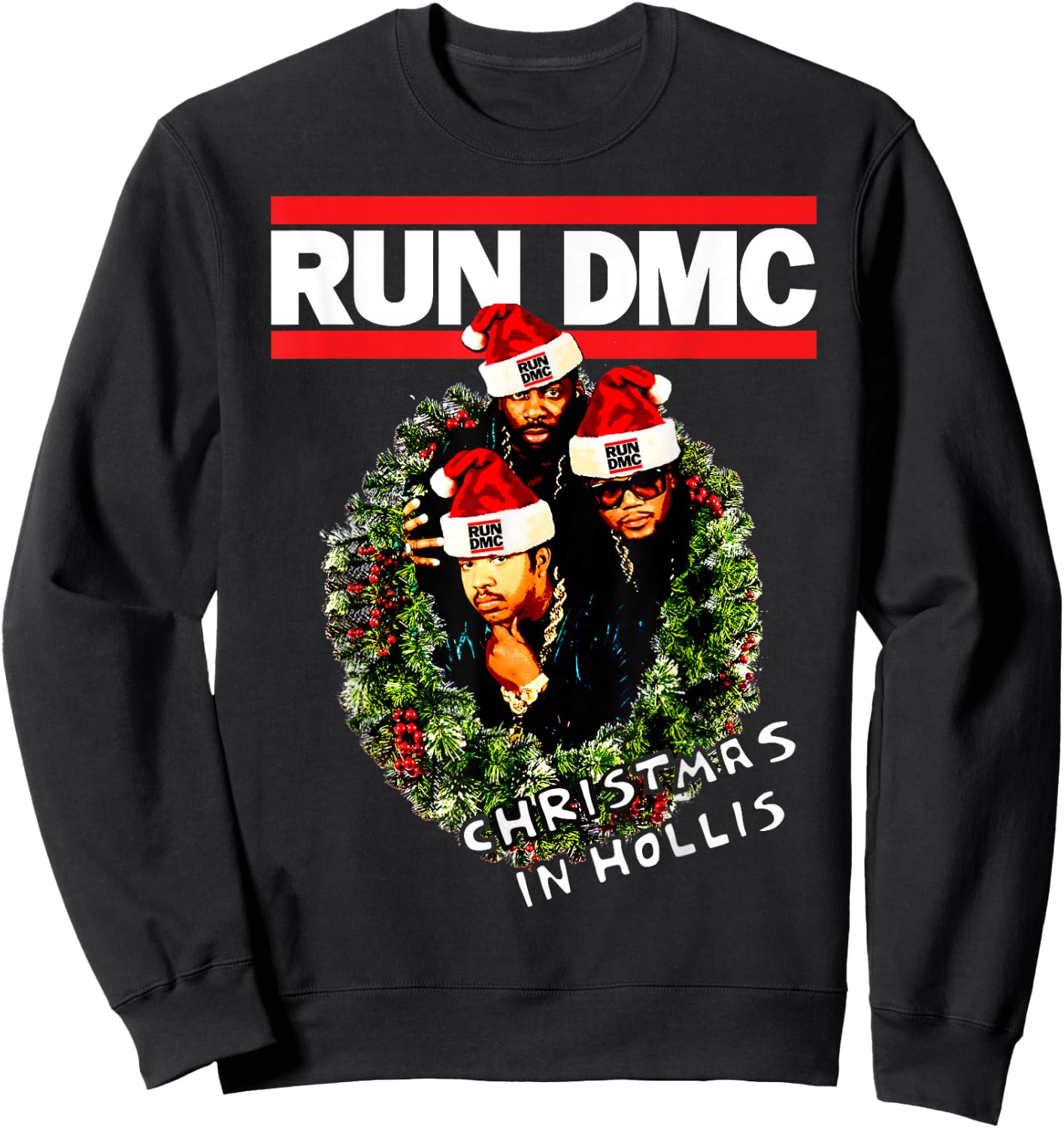 Run DMC Christmas In Hollis Black Sweatshirt - Sweatshirt | Black
