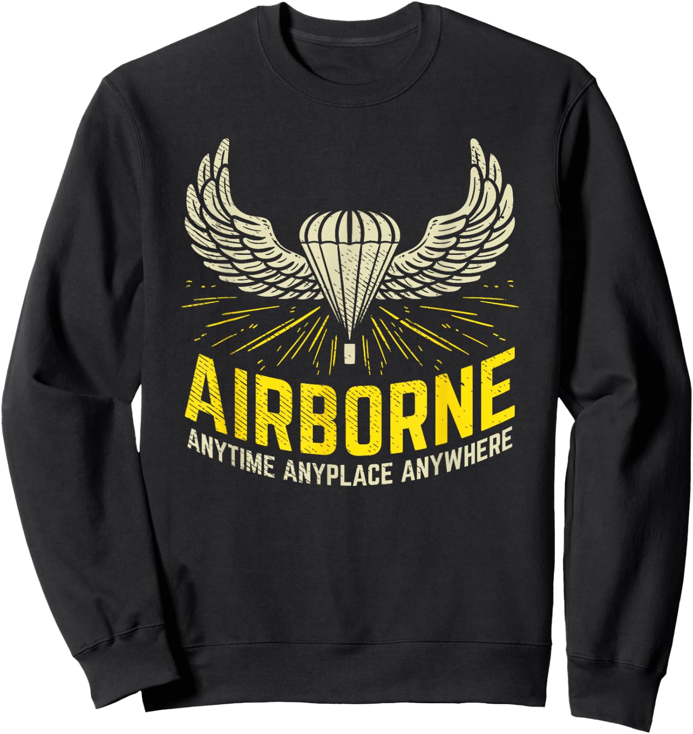 US American Airborne Paratrooper Parachutist Army Veteran Sweatshirt - Sweatshirt | Black